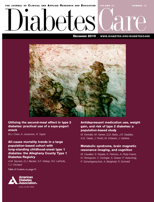 Diabetes Care Cover Image for Volume 33, Issue 12