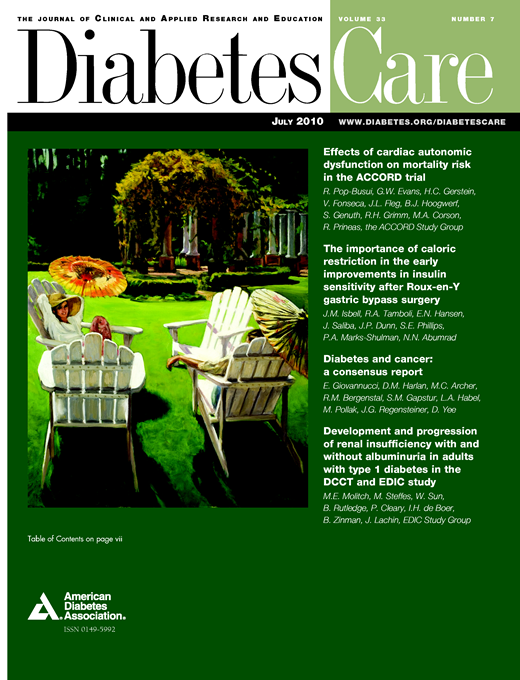 Diabetes Care Cover Image for Volume 33, Issue 7