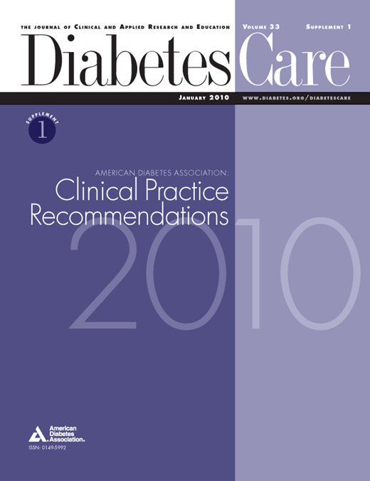 Diabetes Care Cover Image for Volume 33, Issue Supplement_1