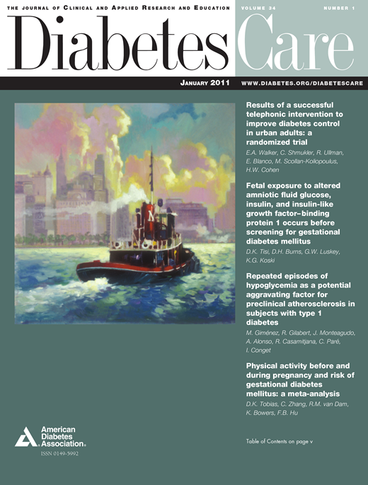 Diabetes Care Cover Image for Volume 34, Issue 1