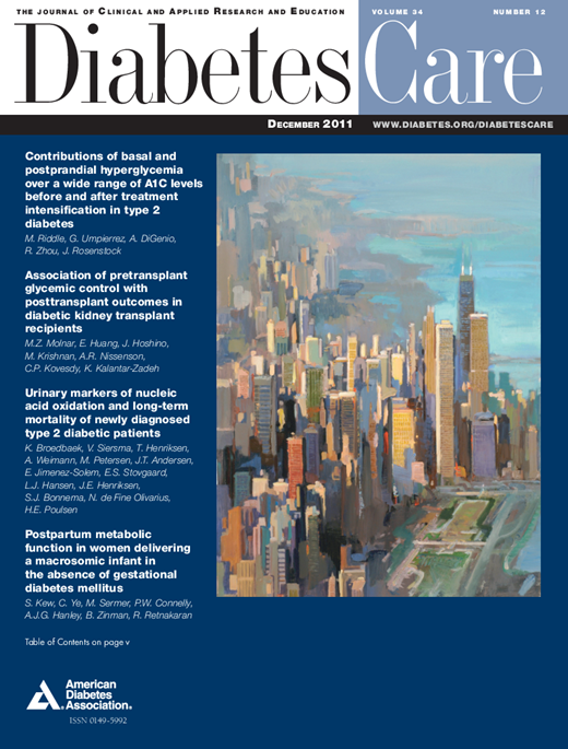 Diabetes Care Cover Image for Volume 34, Issue 12