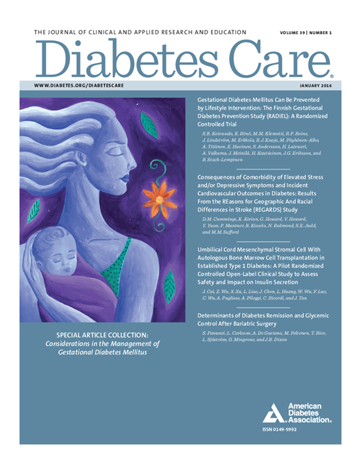 Diabetes Care Cover Image for Volume 39, Issue 1