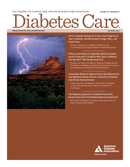 Diabetes Care Cover Image for Volume 39, Issue 10