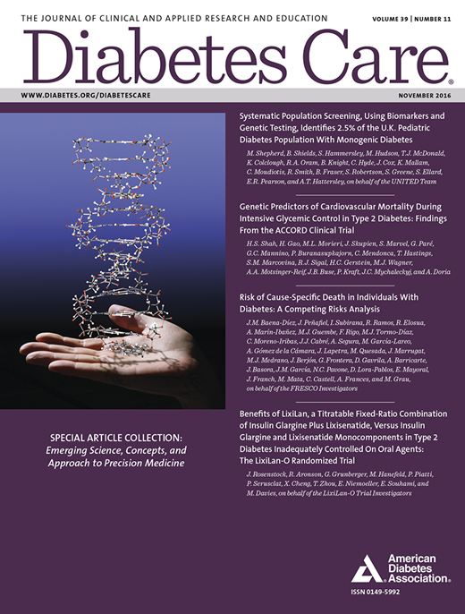 Diabetes Care Cover Image for Volume 39, Issue 11