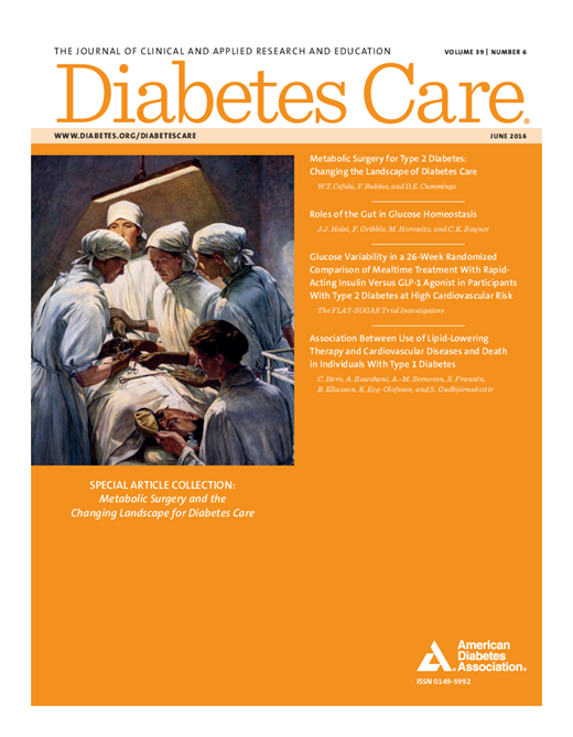 Diabetes Care Cover Image for Volume 39, Issue 6
