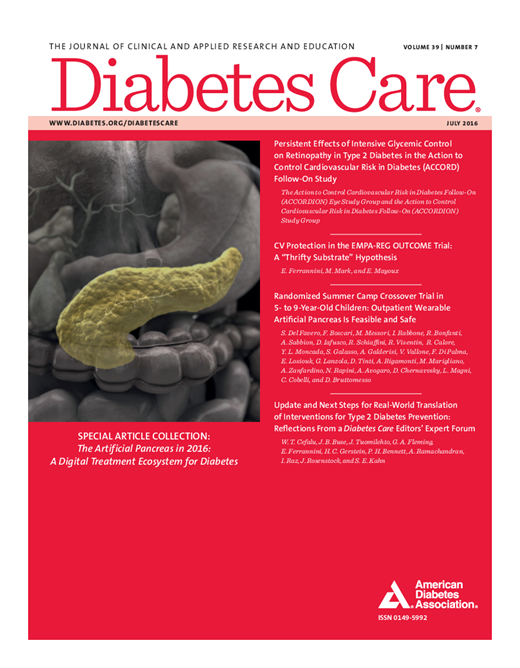 Diabetes Care Cover Image for Volume 39, Issue 7