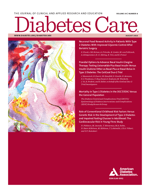 Diabetes Care Cover Image for Volume 39, Issue 8