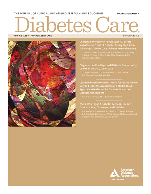 Diabetes Care Cover Image for Volume 39, Issue 9