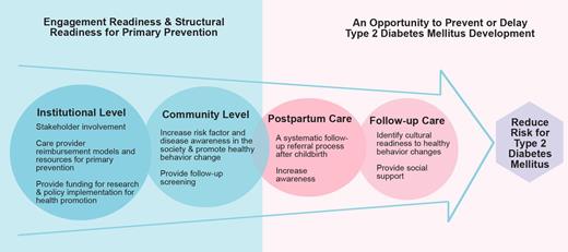 FIGURE 1. Action plan to reduce type 2 diabetes risk among women with a history of GDM.