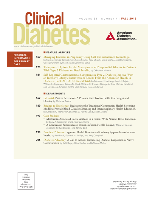 Clinical Diabetes Cover Image for Volume 33, Issue 4