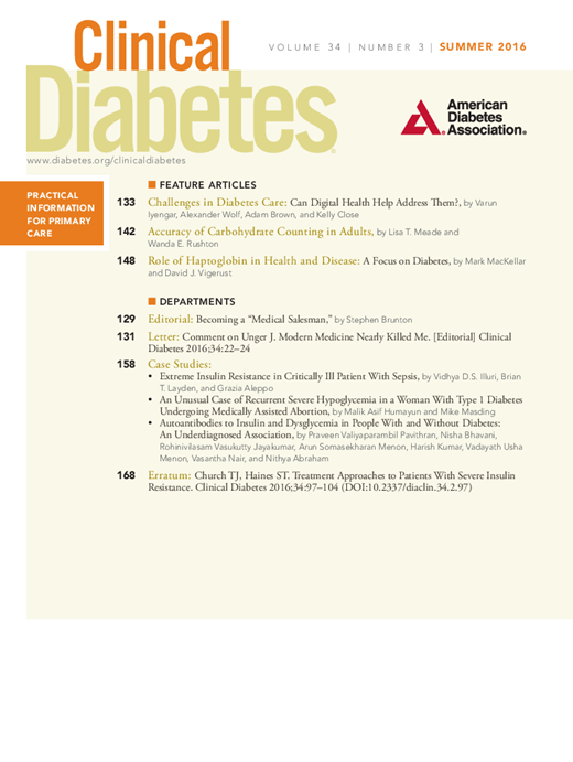 Clinical Diabetes Cover Image for Volume 34, Issue 3