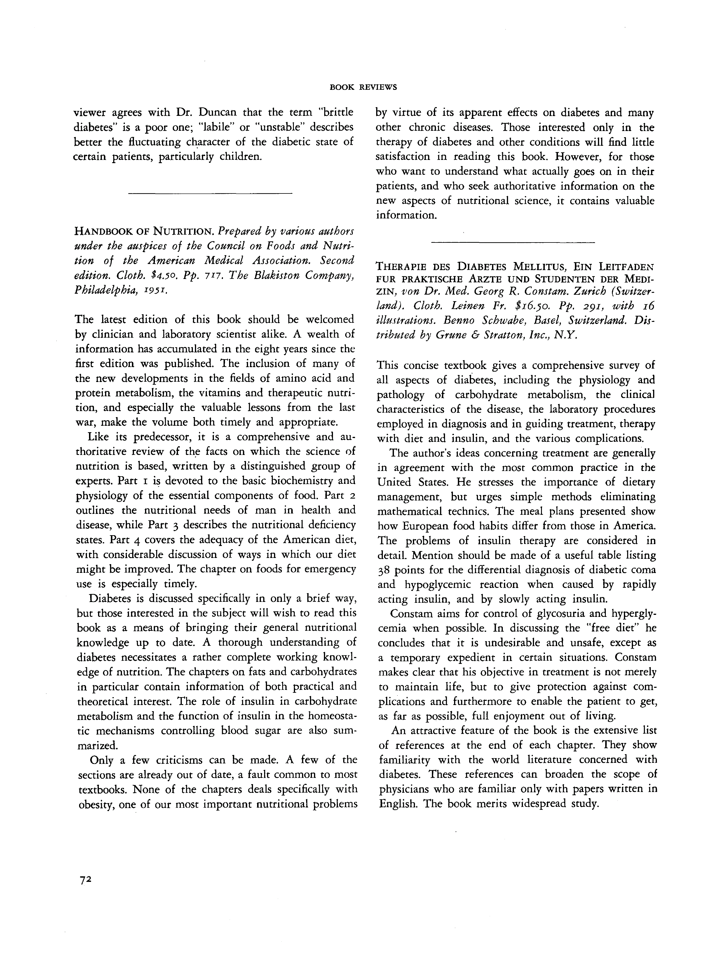 First page of Handbook of Nutrition