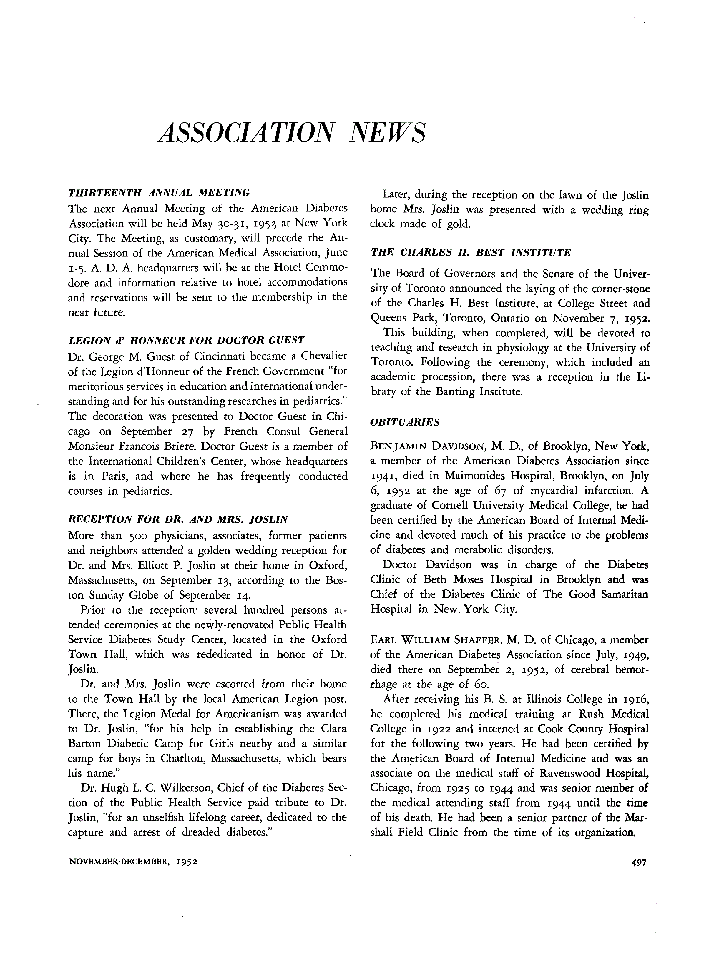 First page of Obituaries