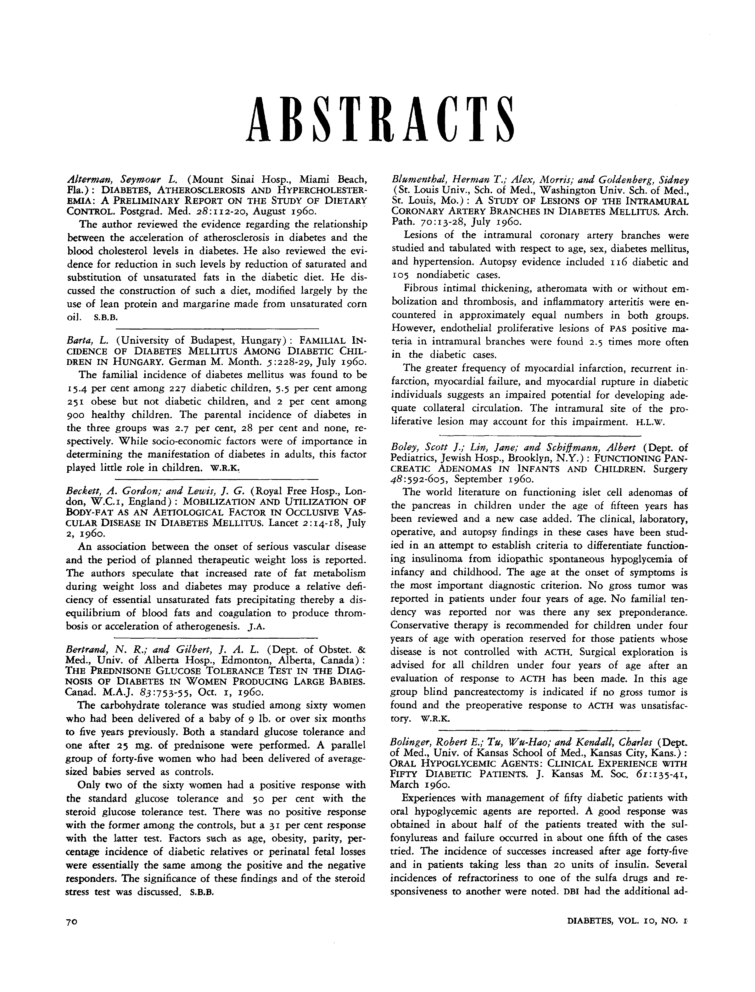 First page of Abstracts