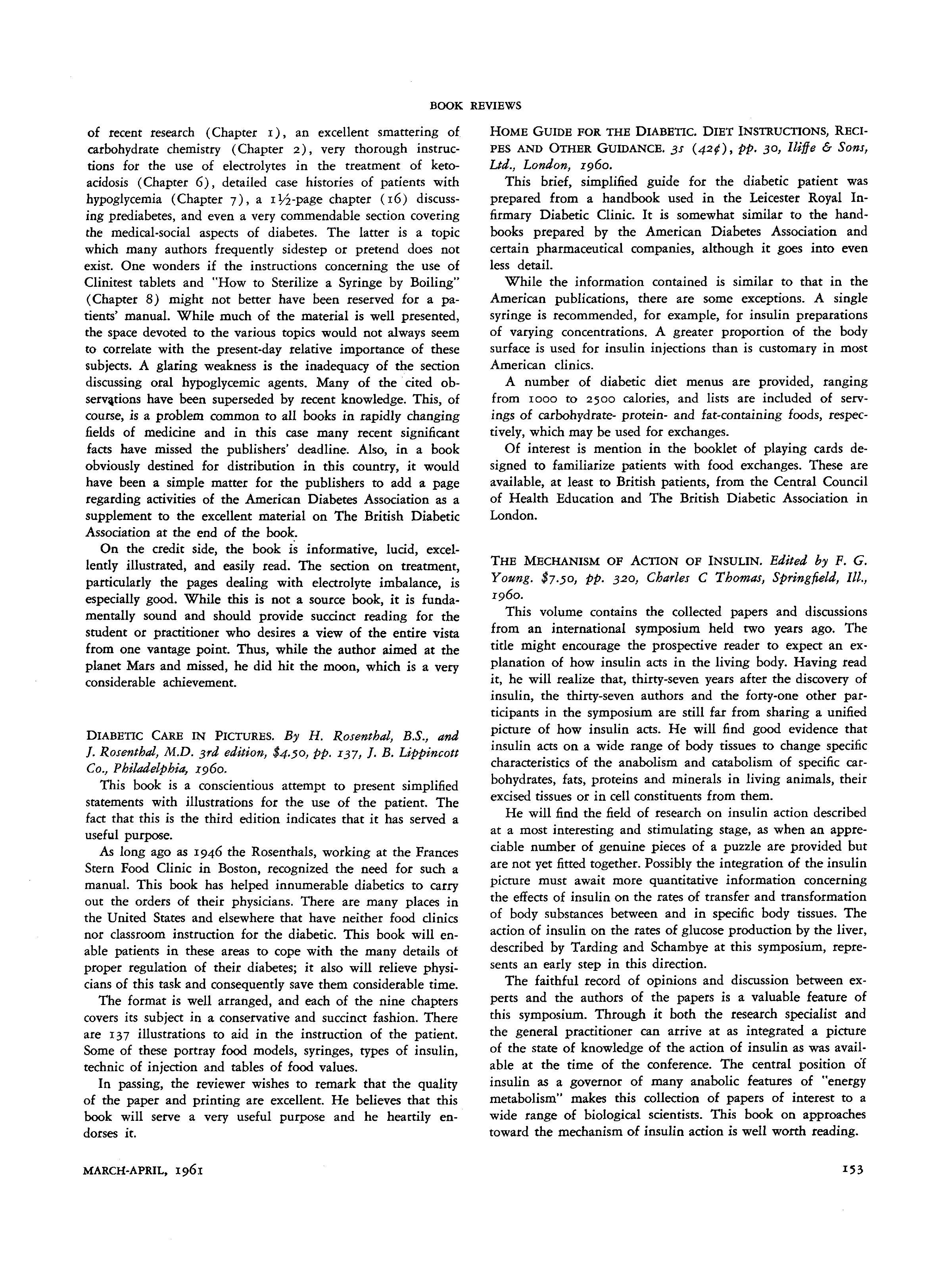 First page of Home Guide for the Diabetic. Diet Instructions, Recipes and Other Guidance