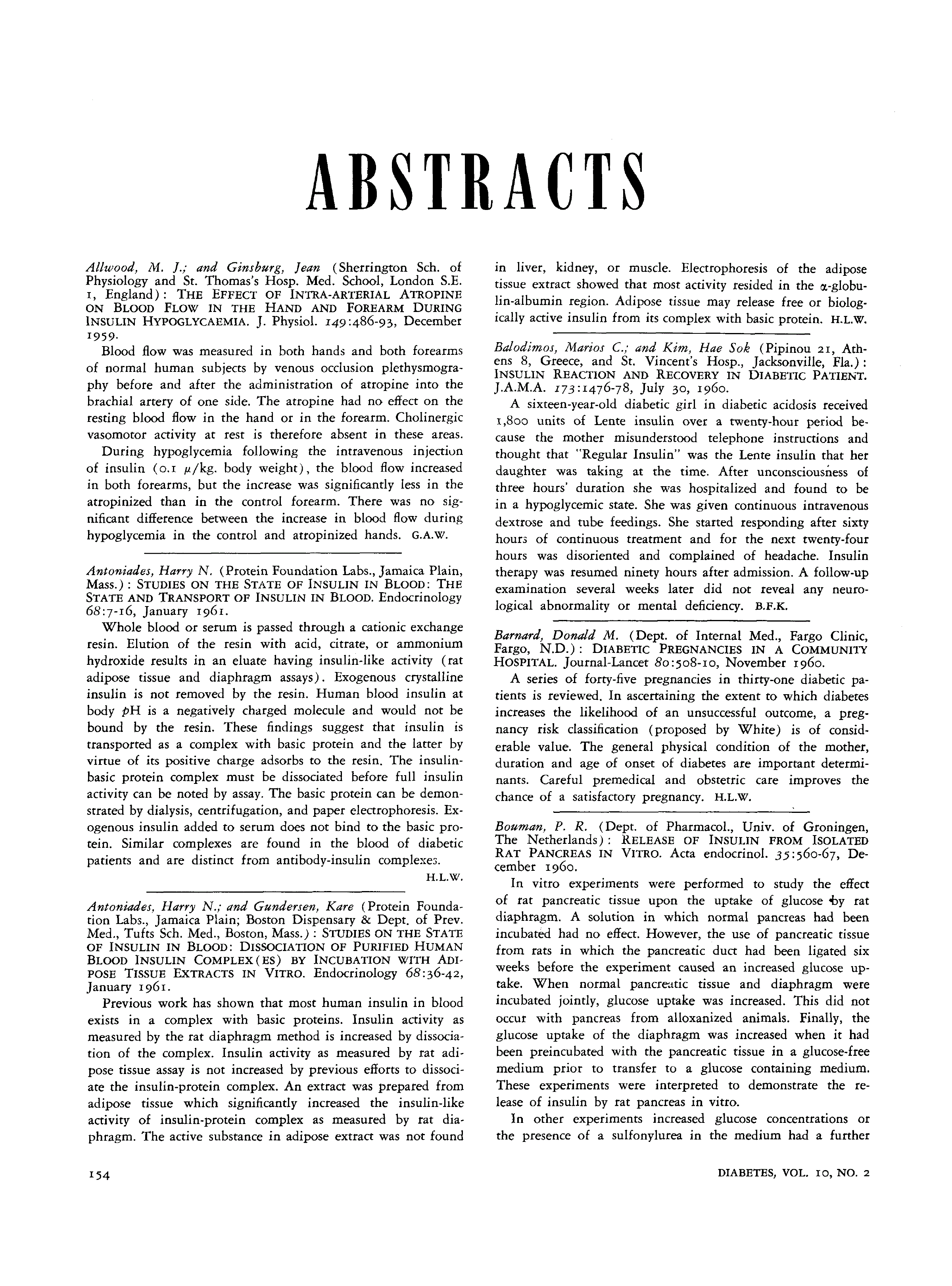 First page of Abstracts