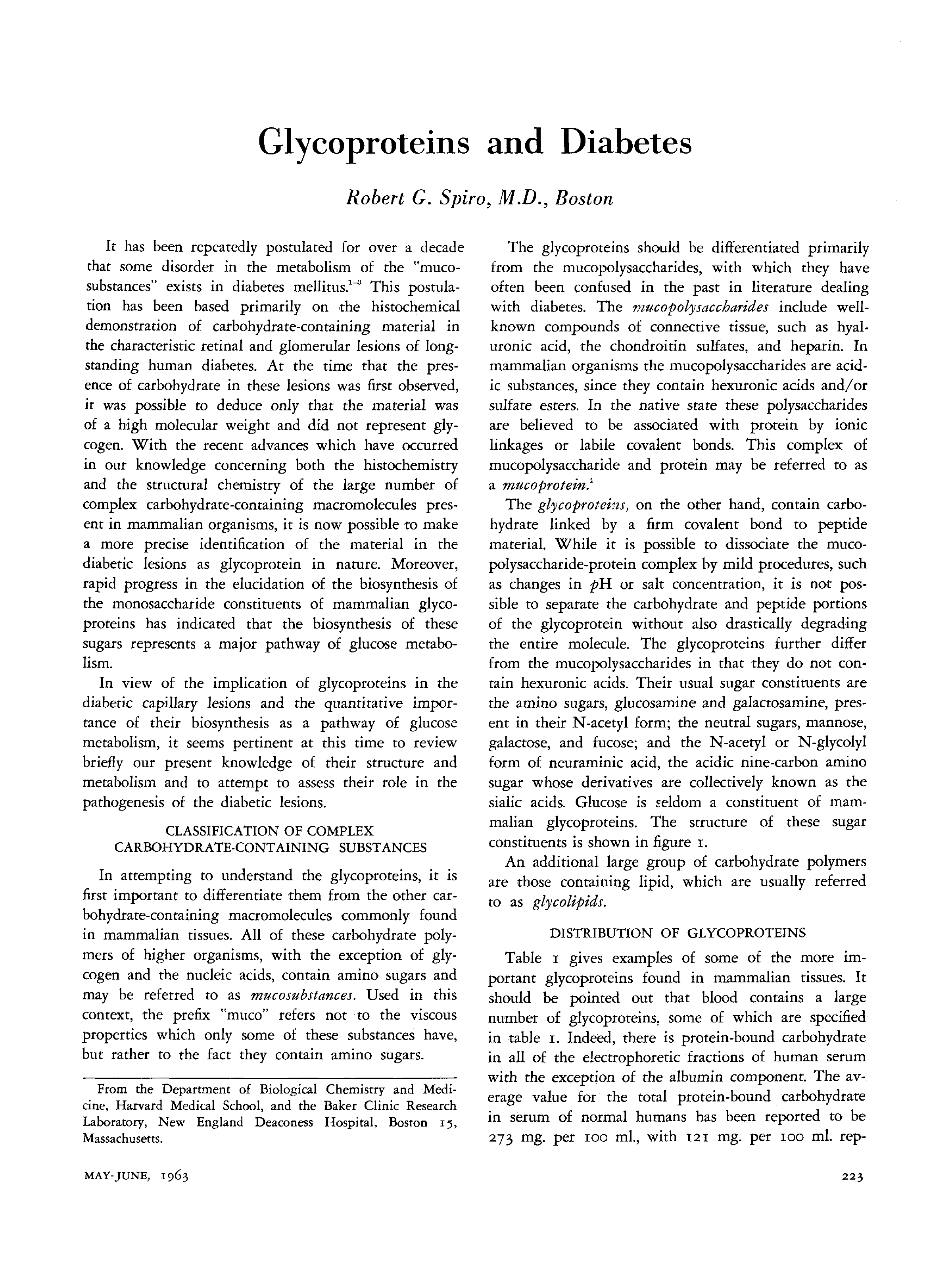 First page of Glycoproteins and Diabetes