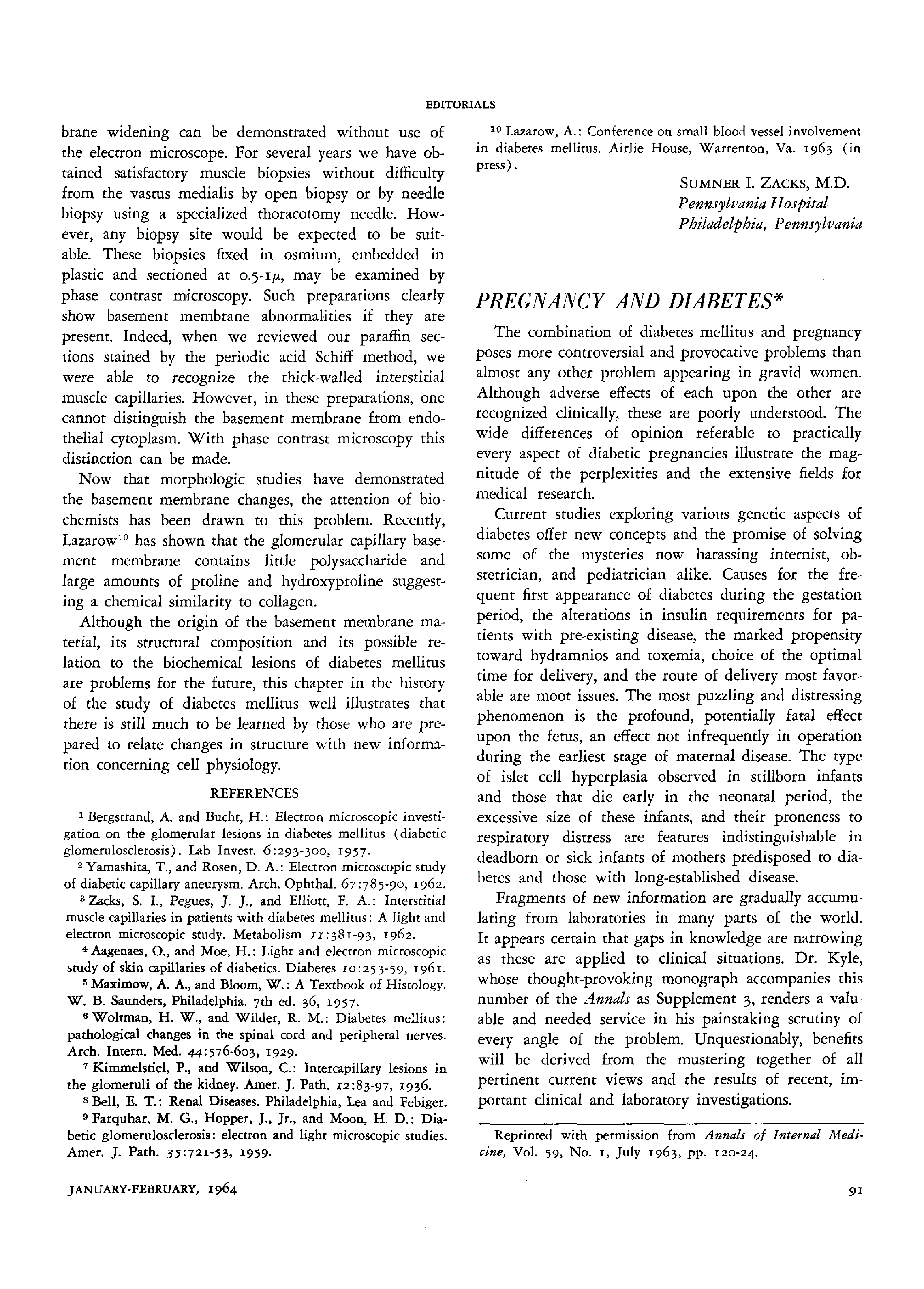 First page of Pregnancy and Diabetes*
