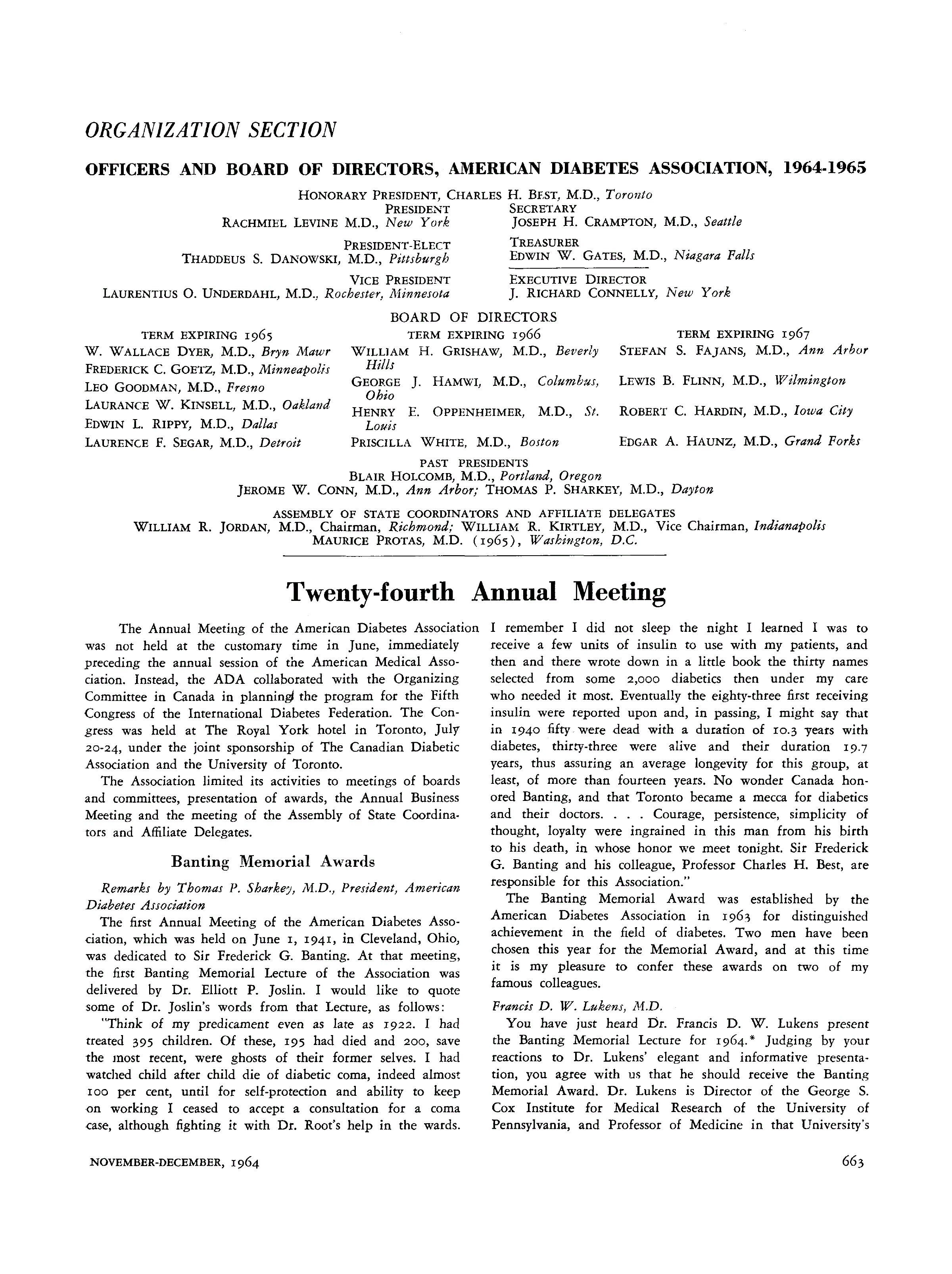 First page of Organization Section