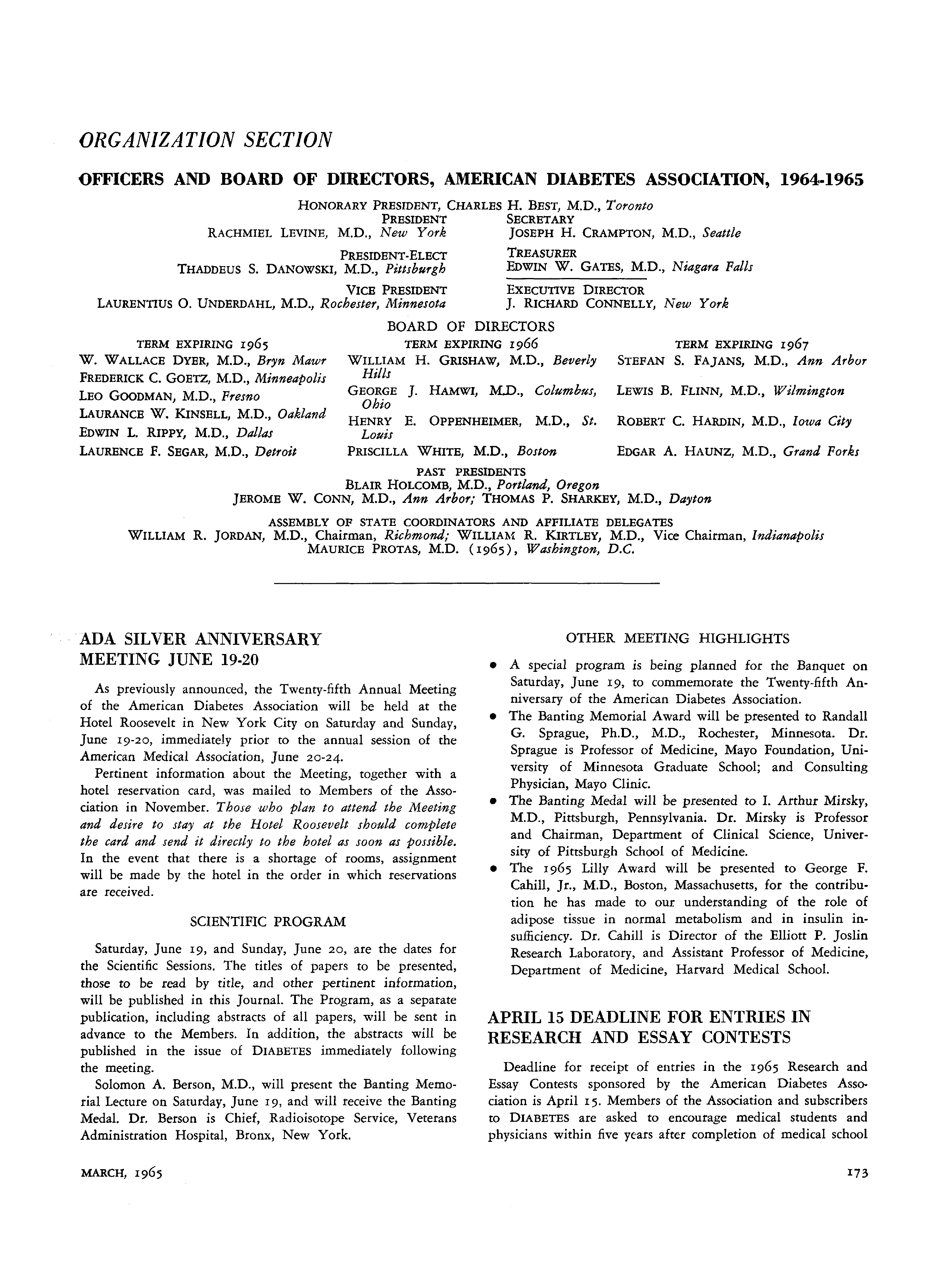 First page of Organization Section