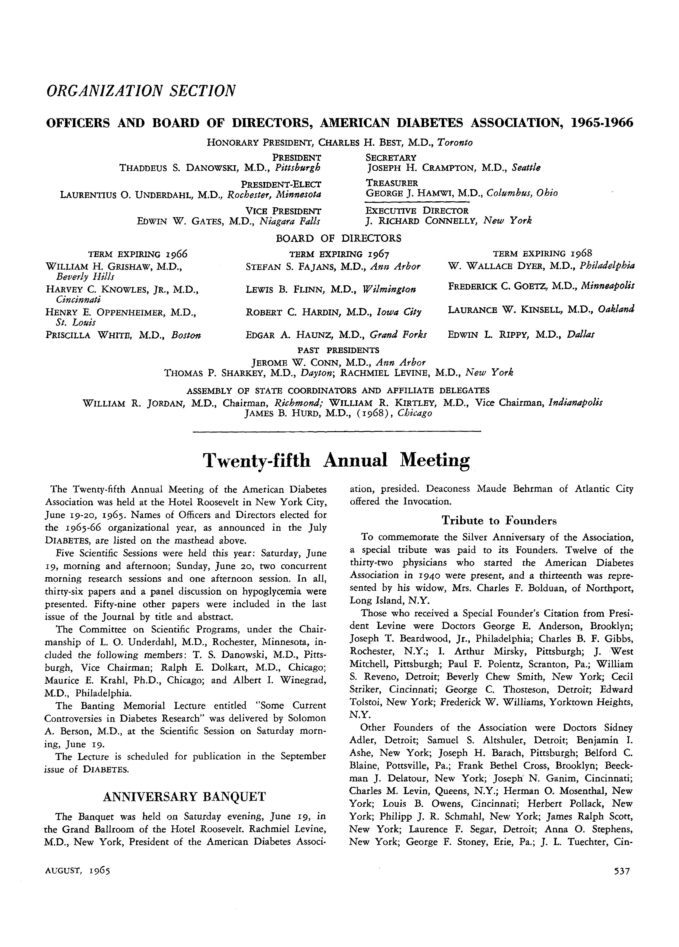 First page of Organization Section