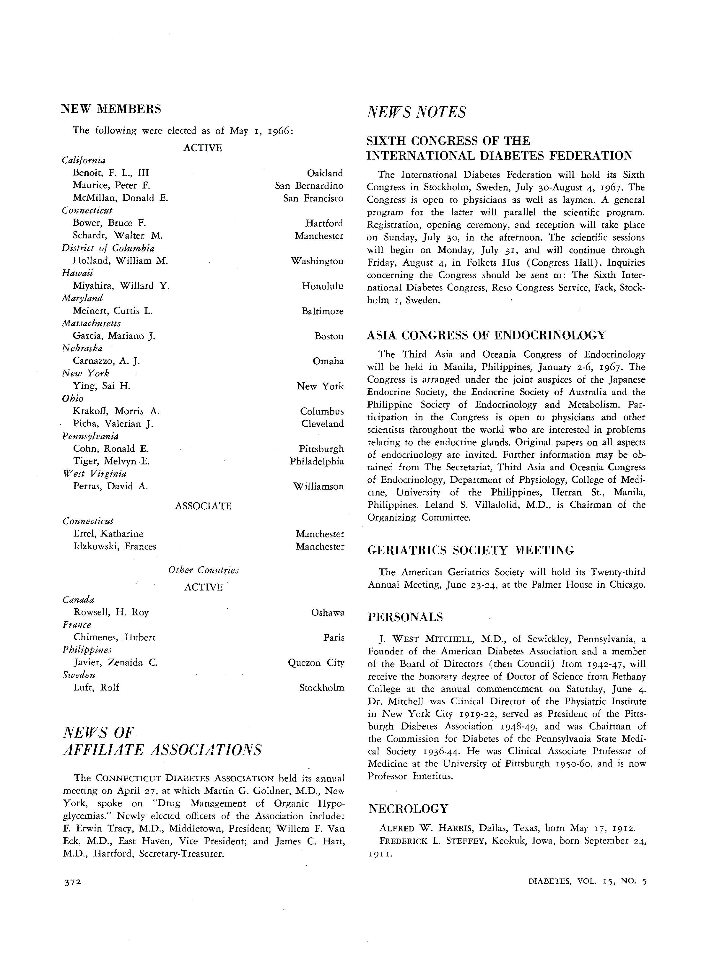 First page of Necrology
