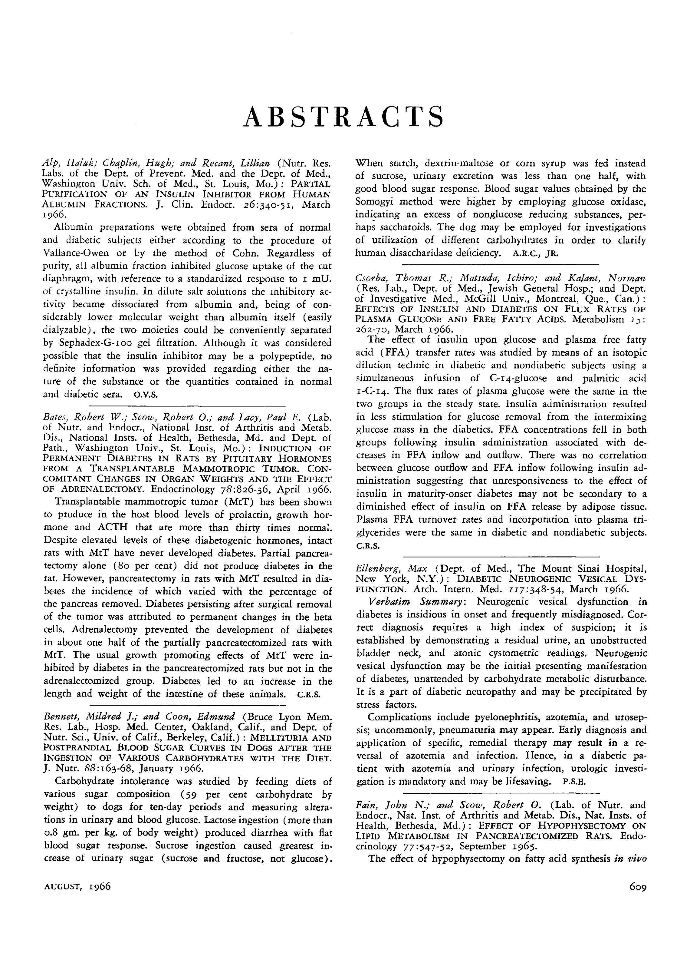 First page of Abstracts