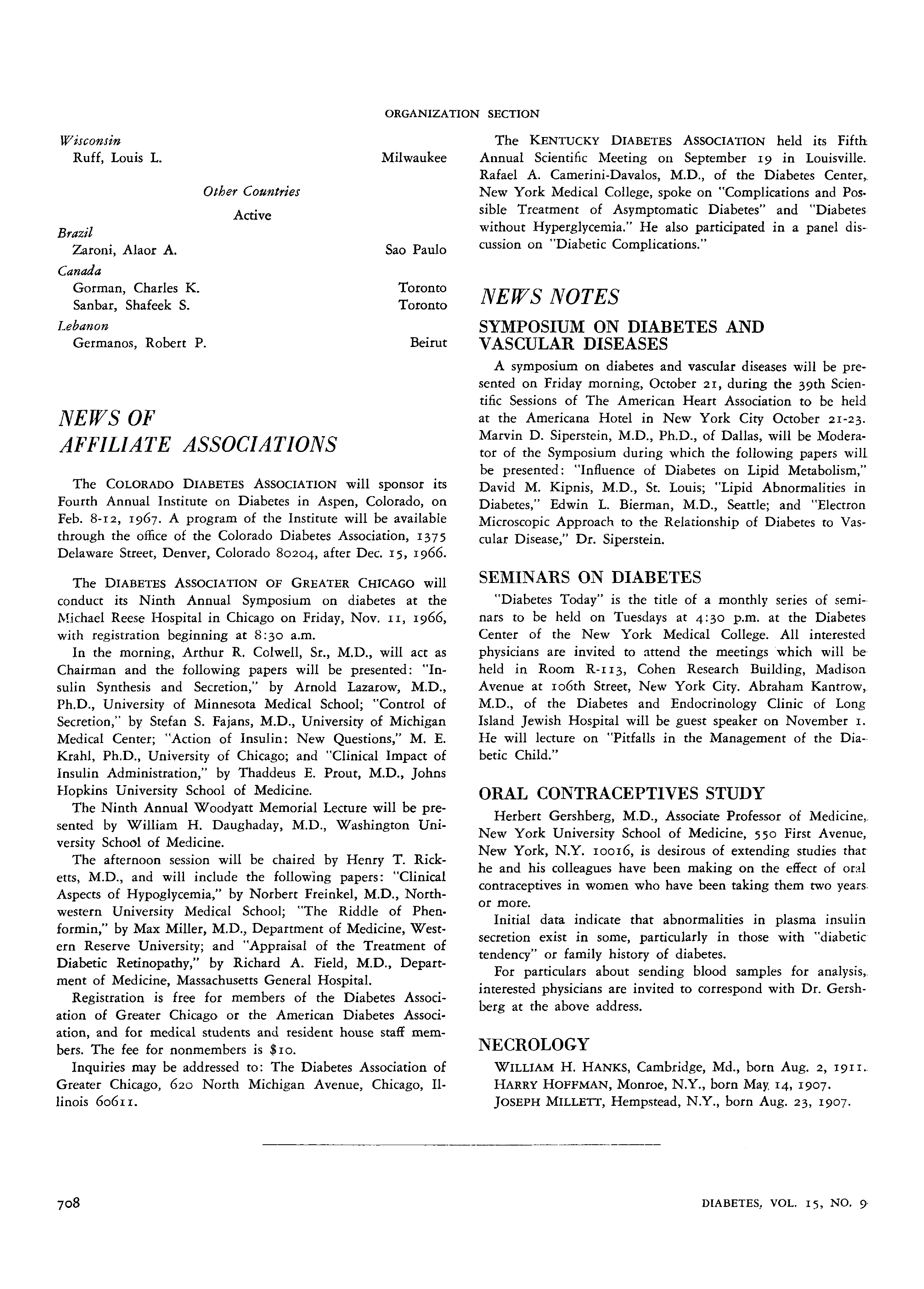 First page of Symposium on Diabetes and Vascular Diseases