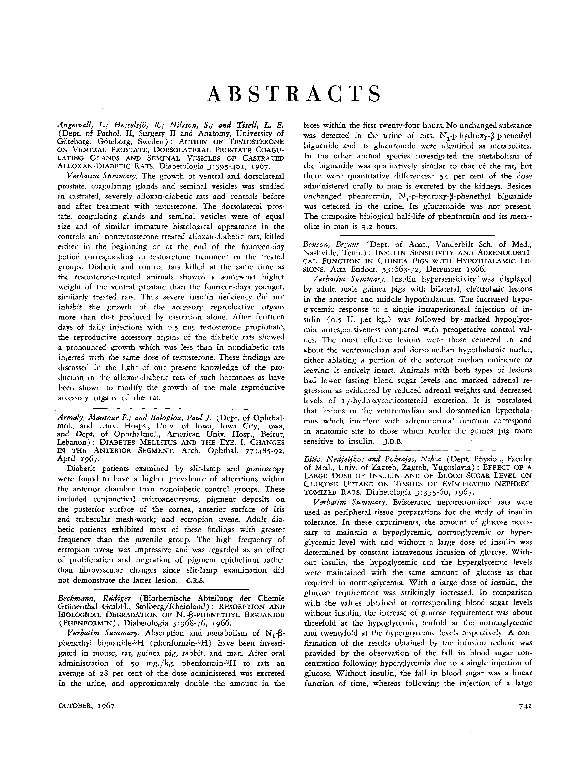 First page of Abstracts