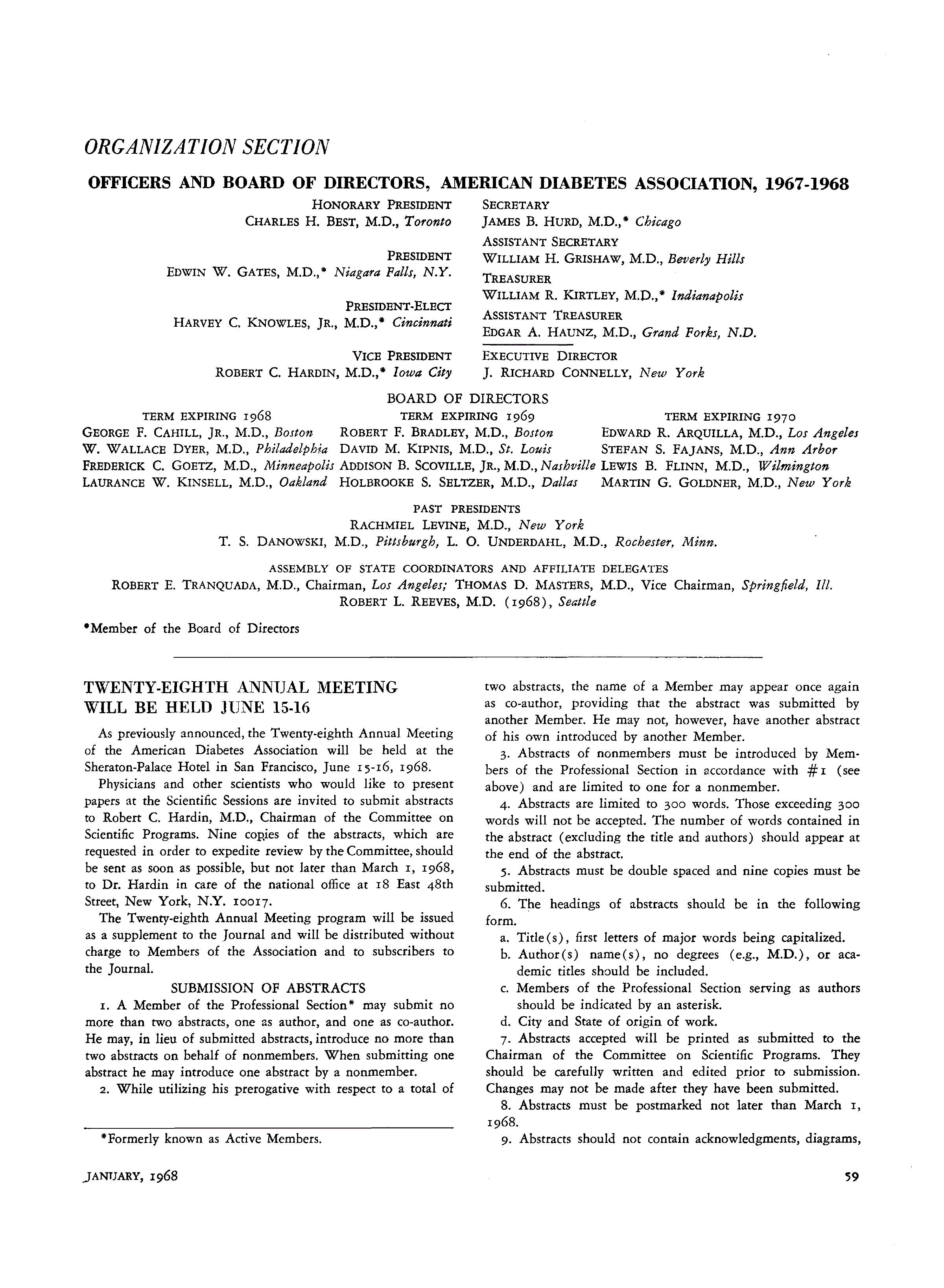 First page of Organization Section