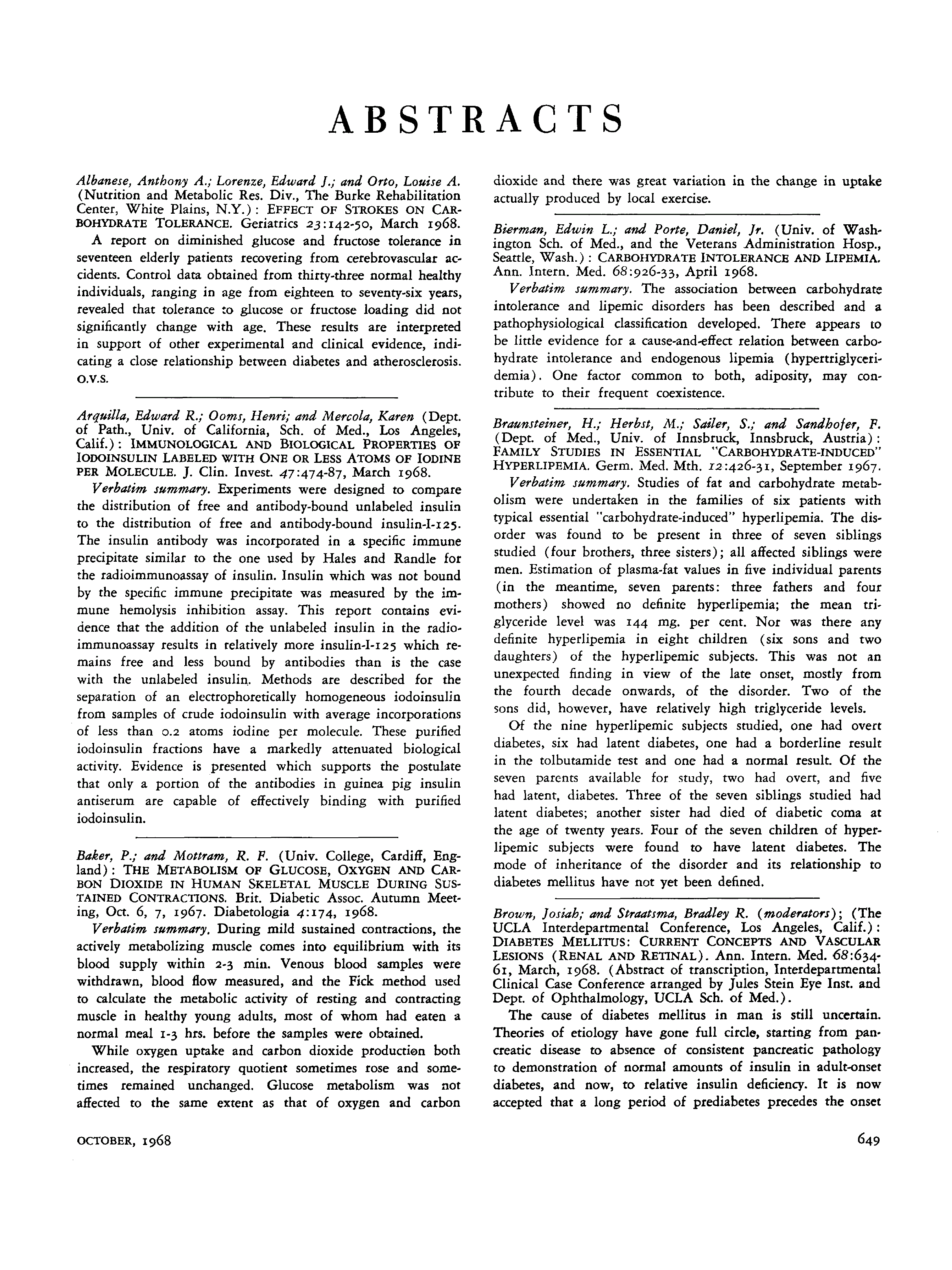 First page of Abstracts