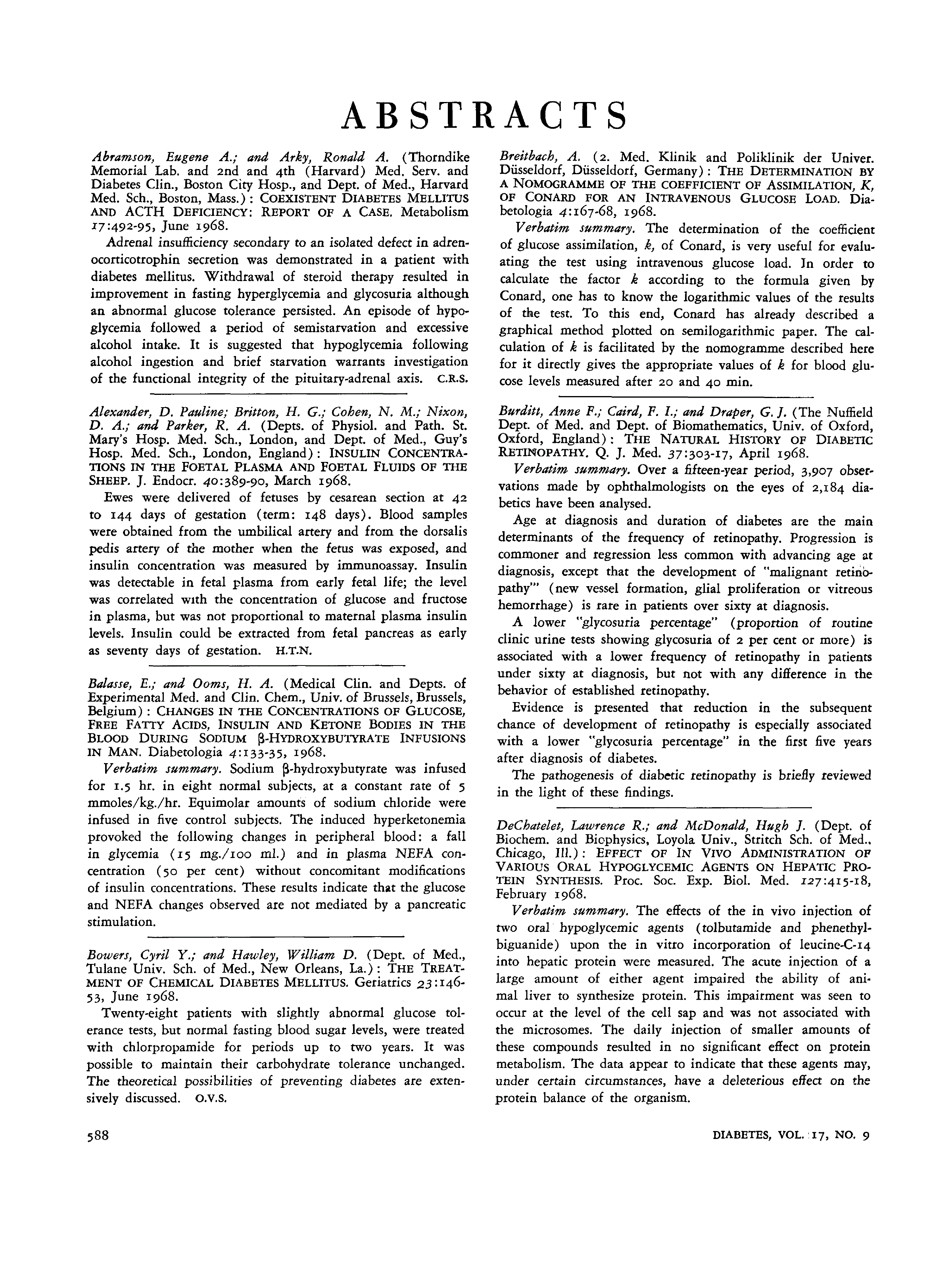 First page of Abstracts