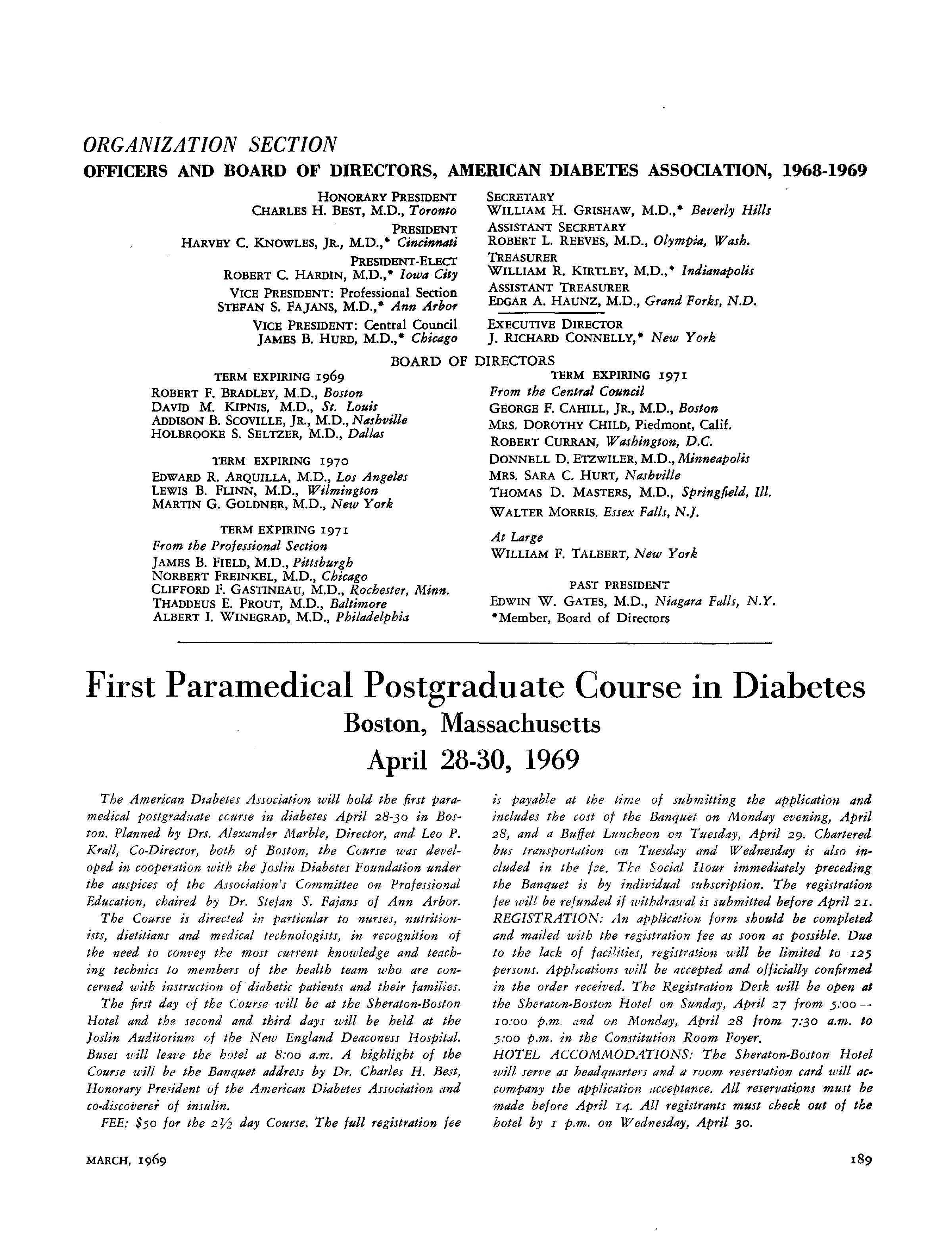 First page of Organization Section