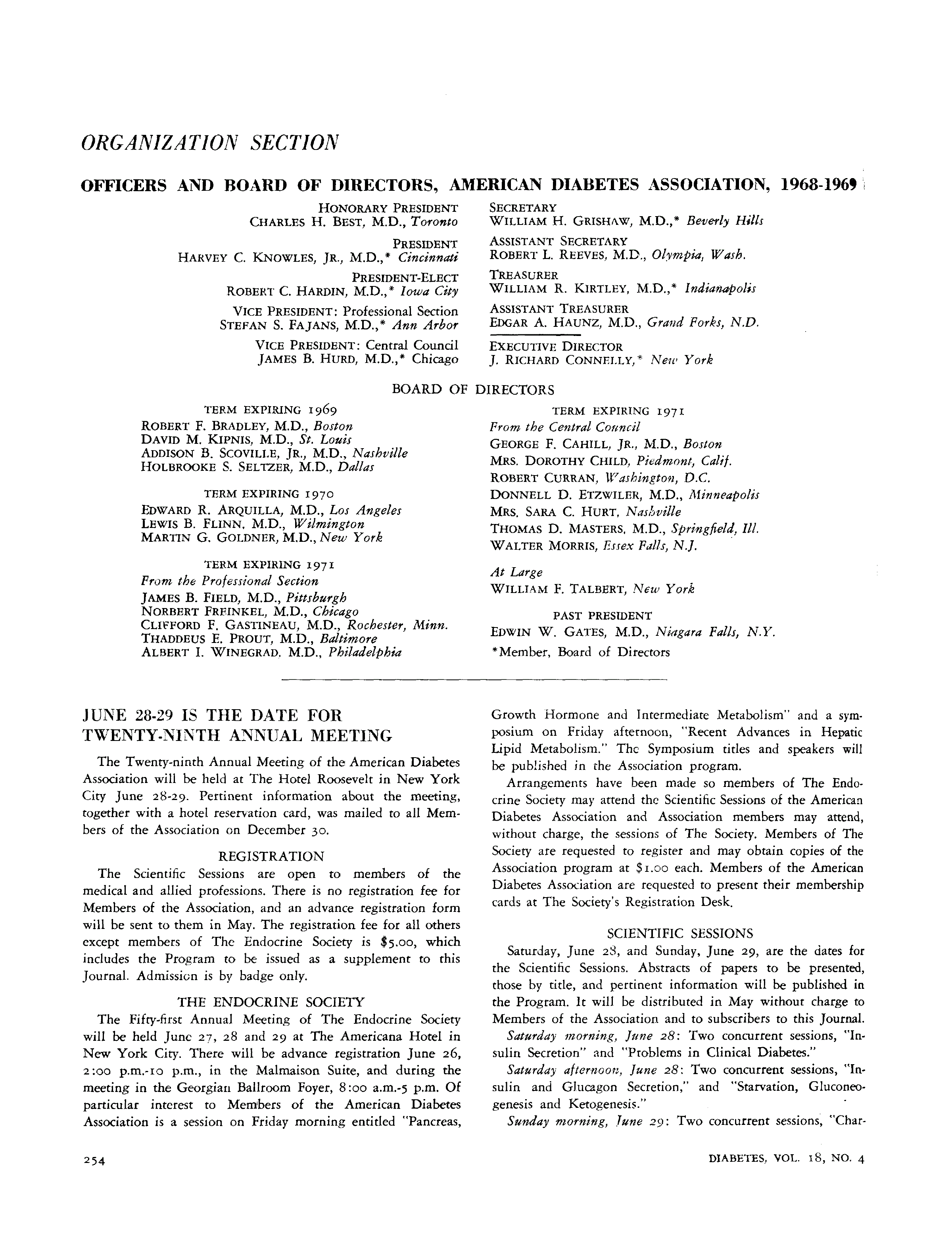 First page of Organization Section