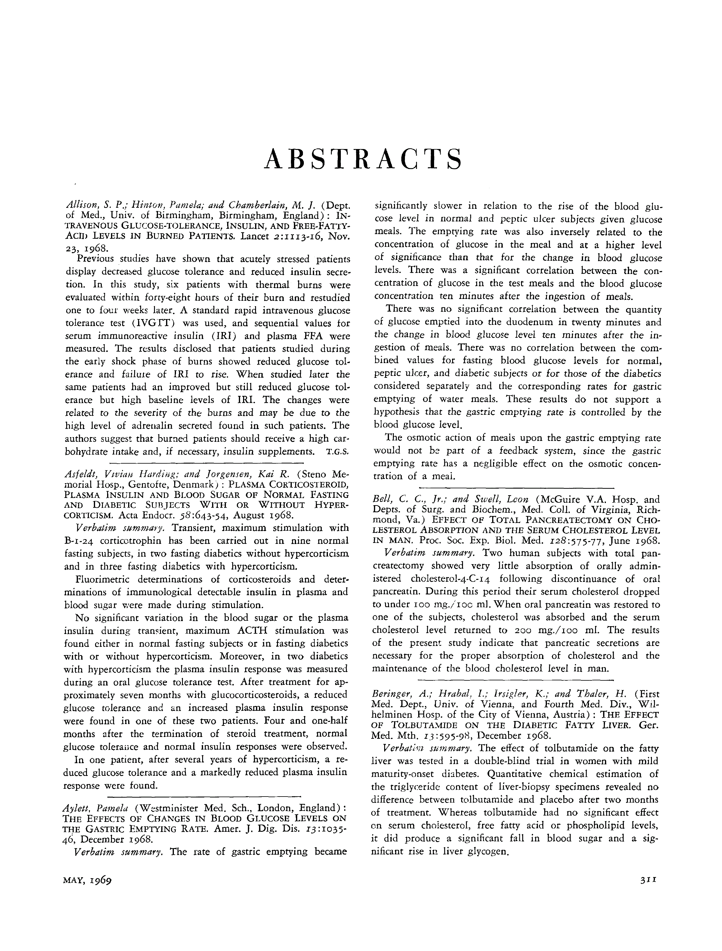 First page of Abstracts