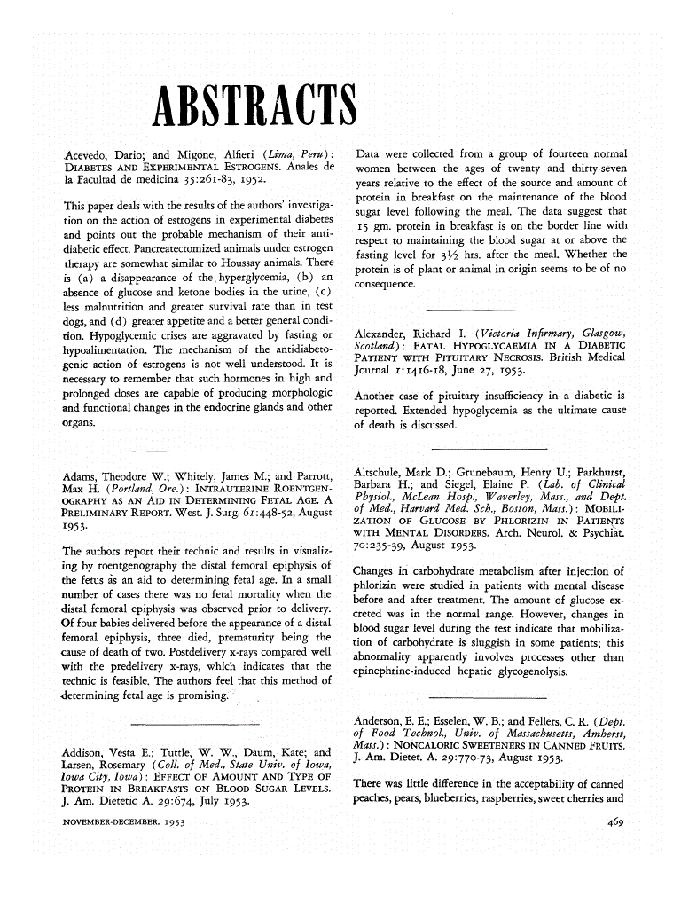 First page of Abstracts