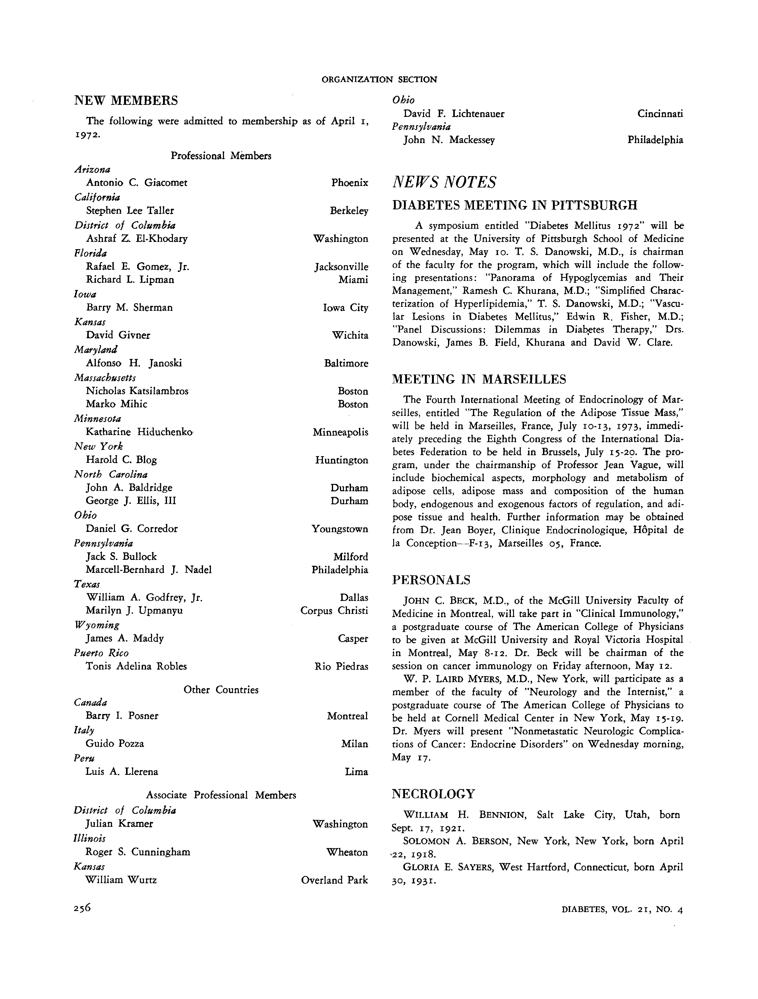 First page of News Notes