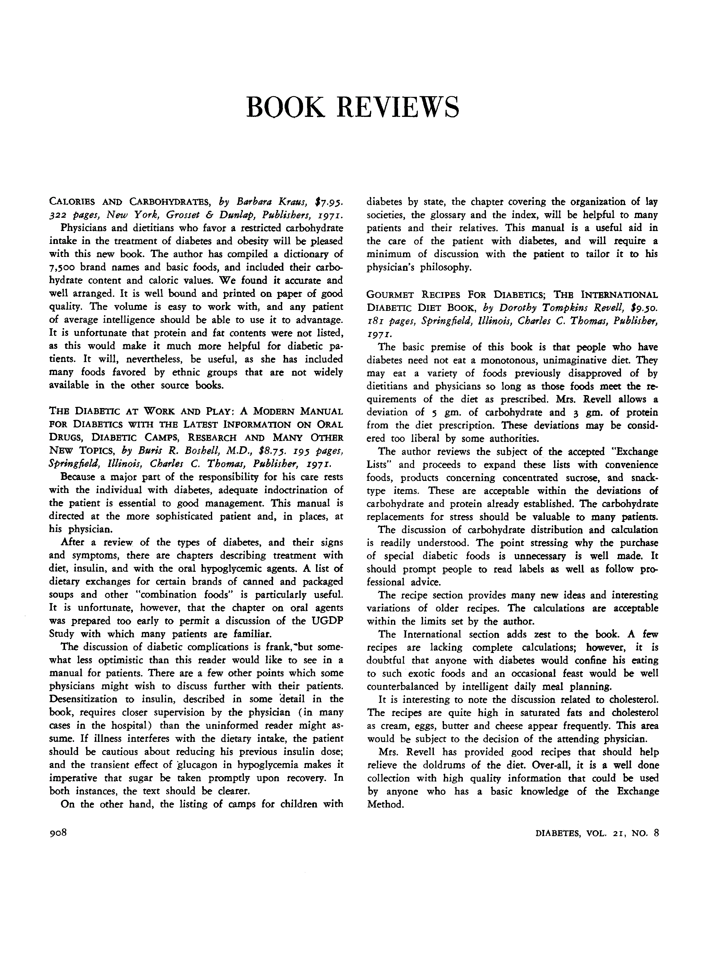 First page of Gourmet Recipes for Diabetics; The International Diabetic Diet Book