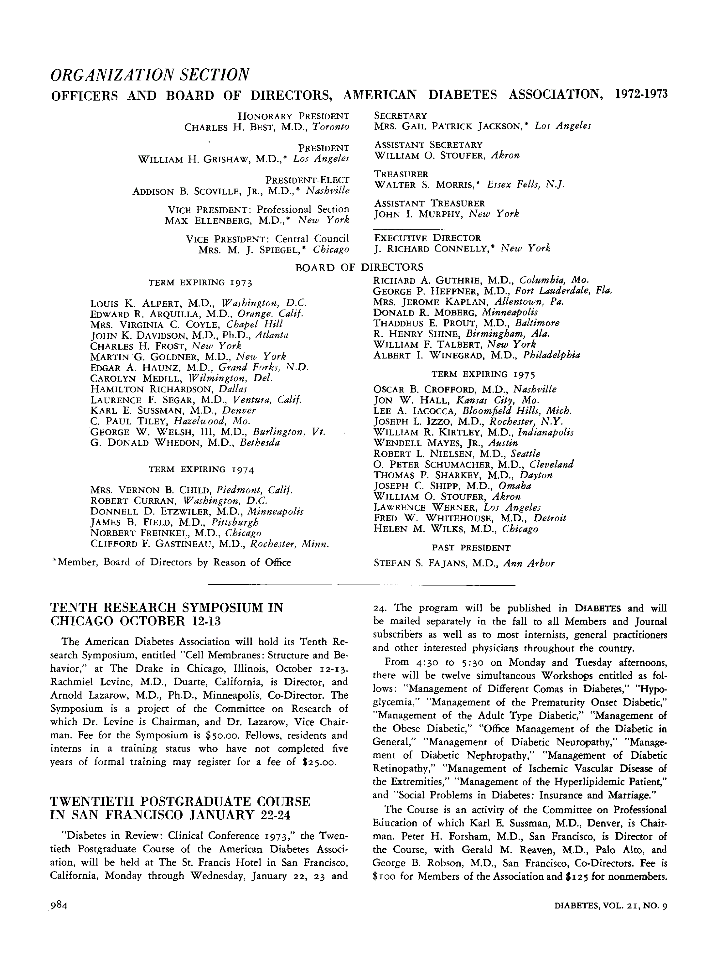 First page of Organization Section