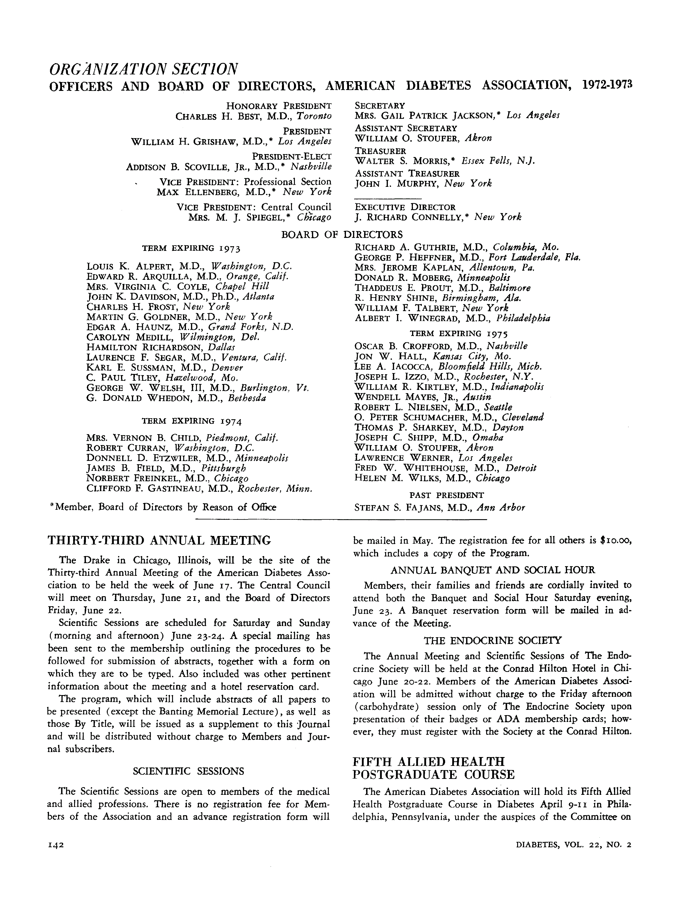 First page of Organization Section