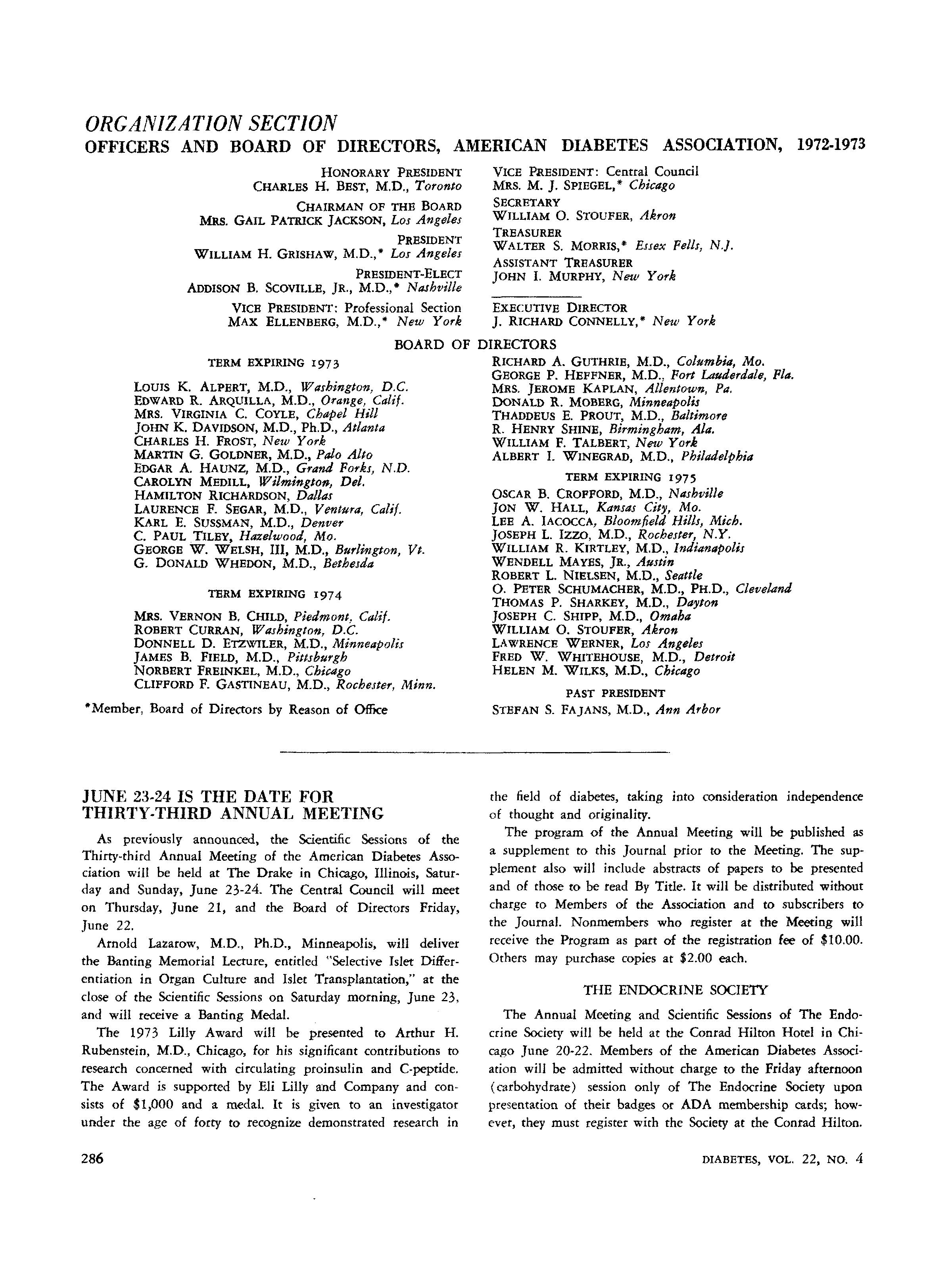 First page of Organization Section