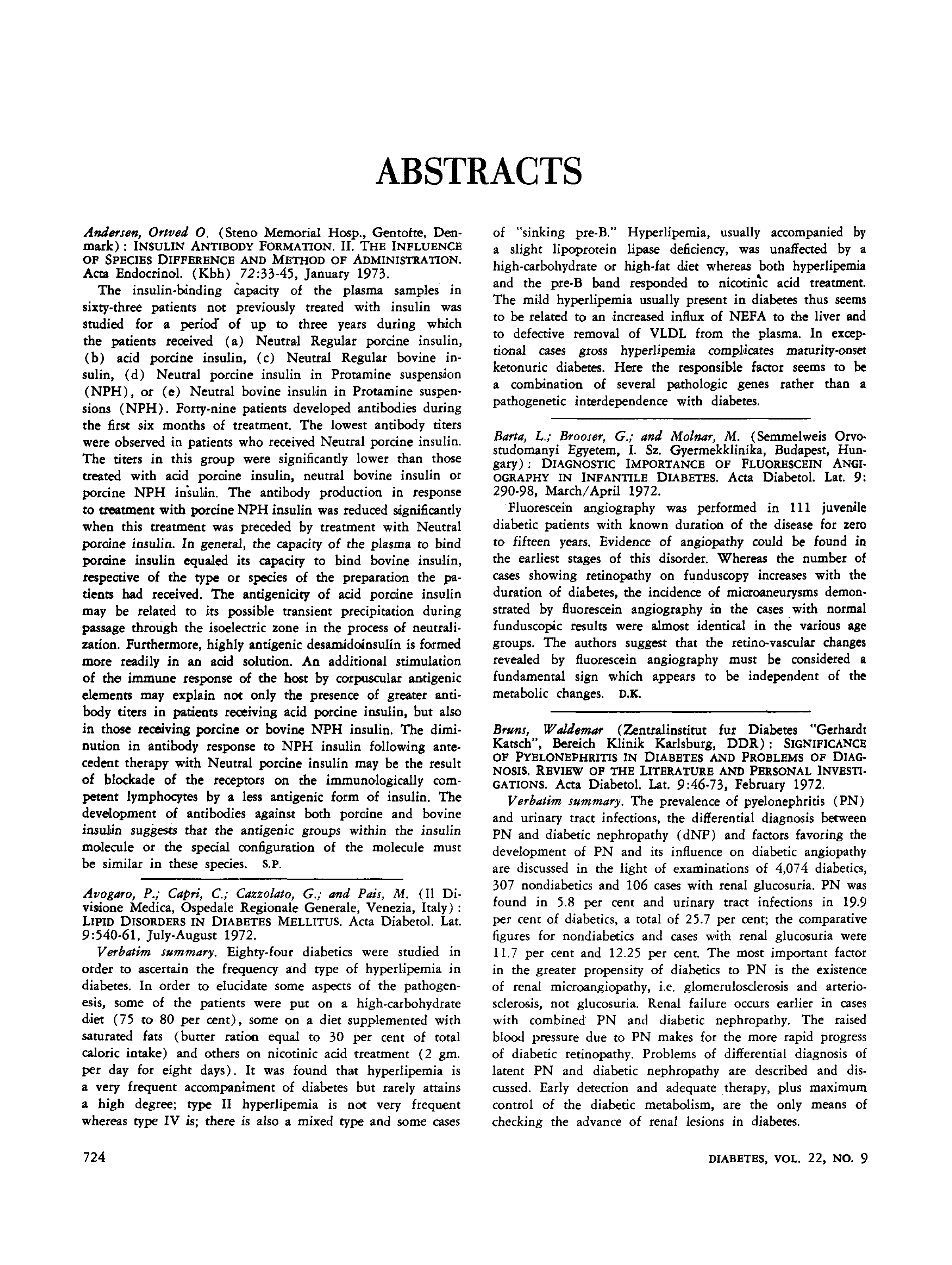 First page of Abstracts