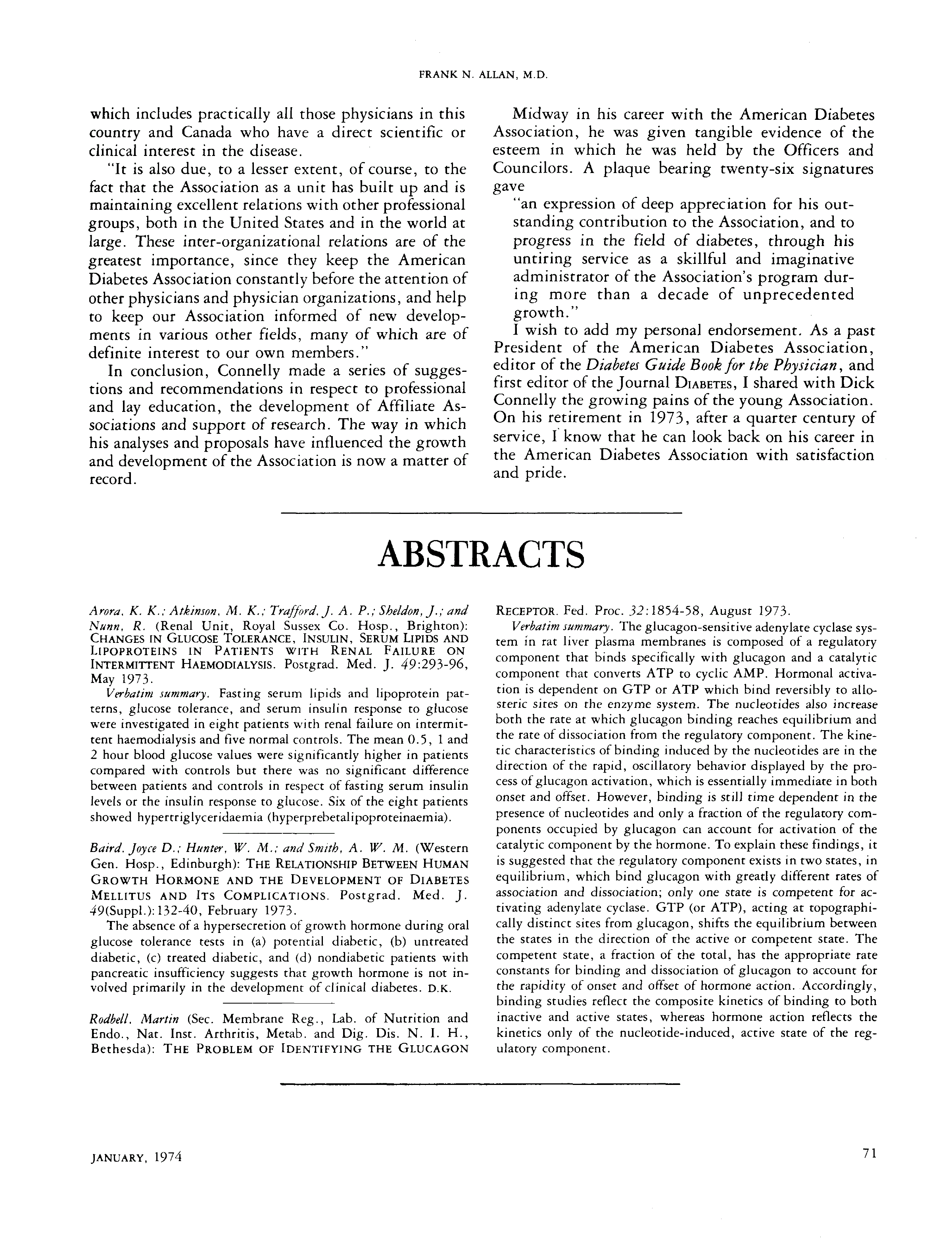 First page of Abstracts