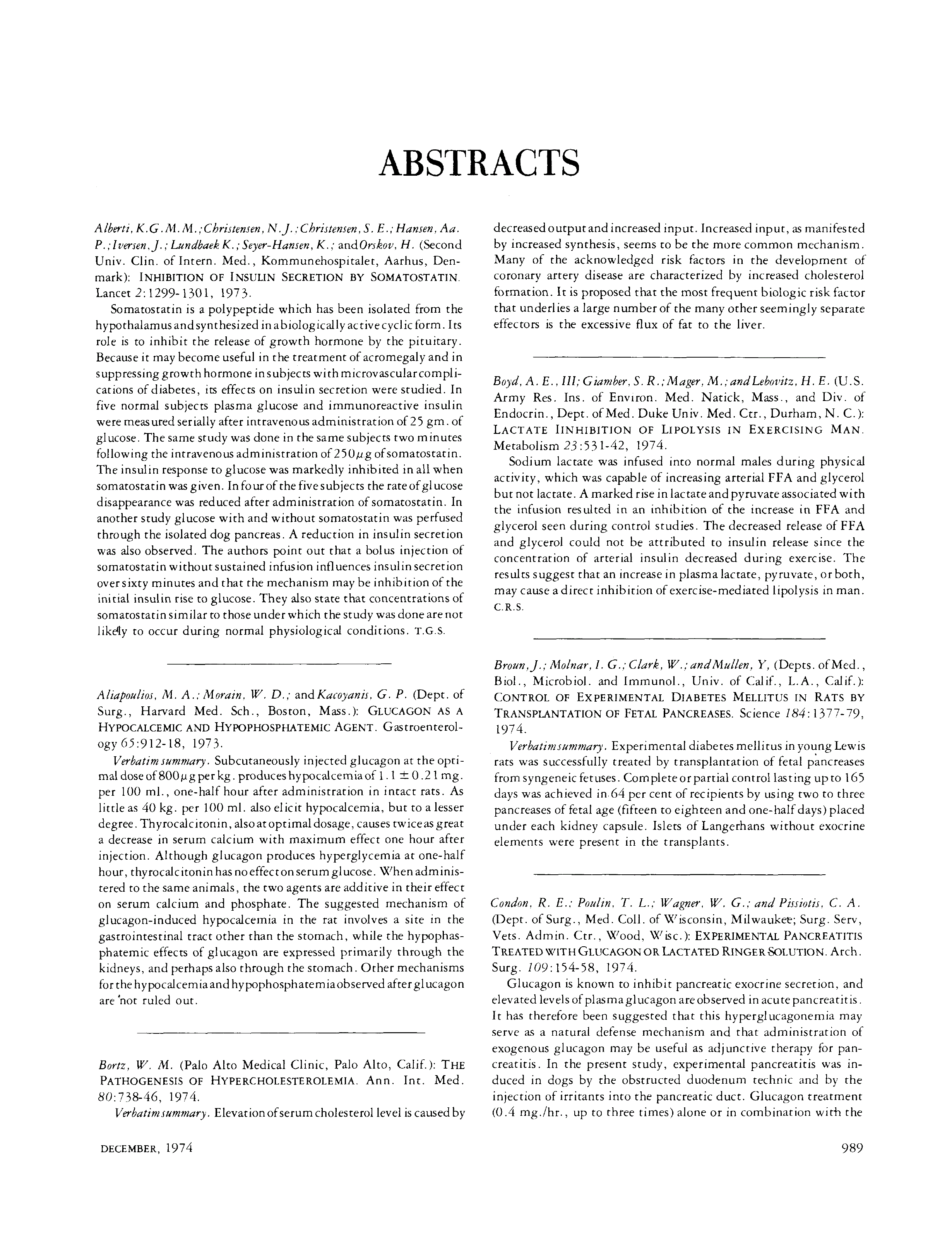 First page of Abstracts