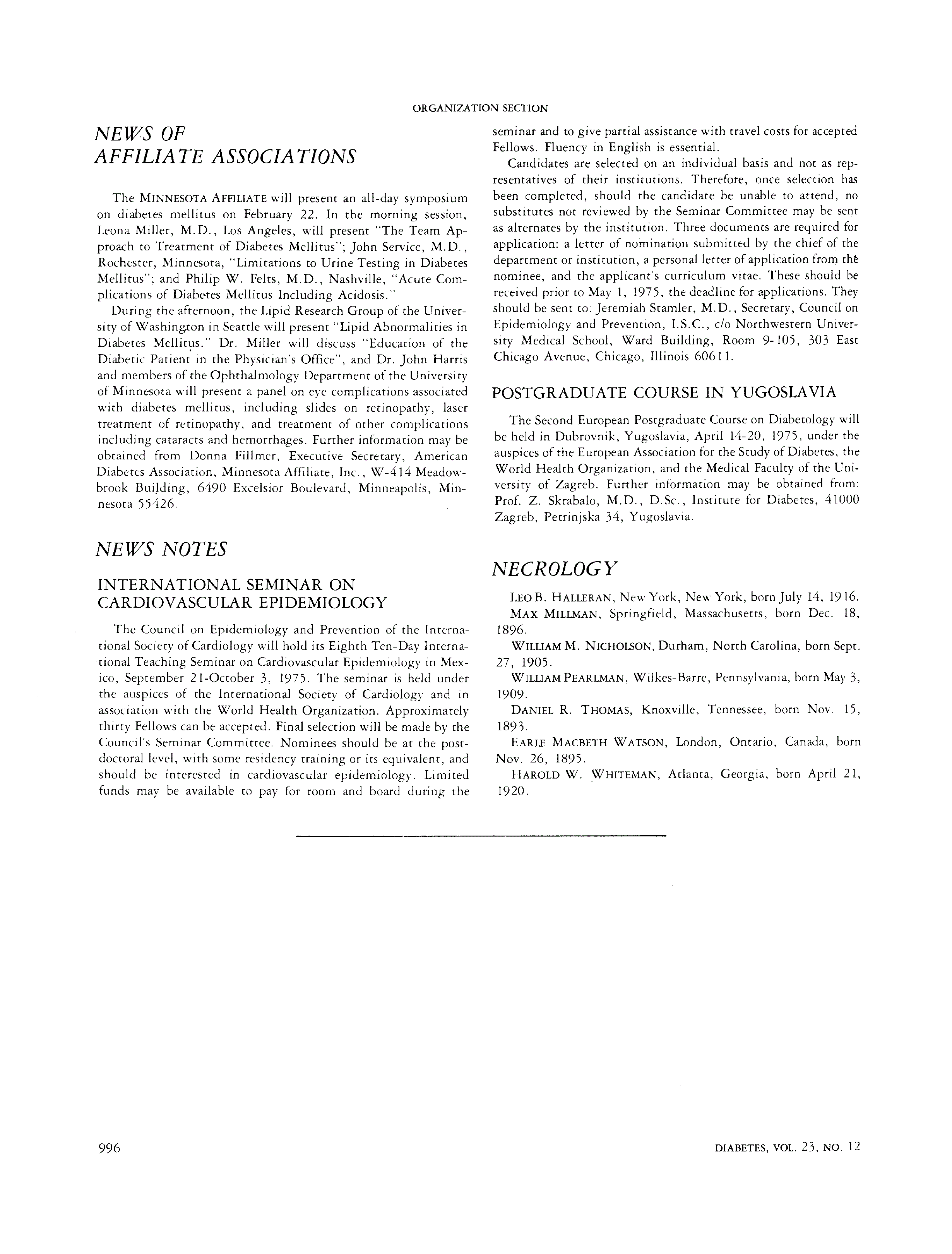 First page of News Notes