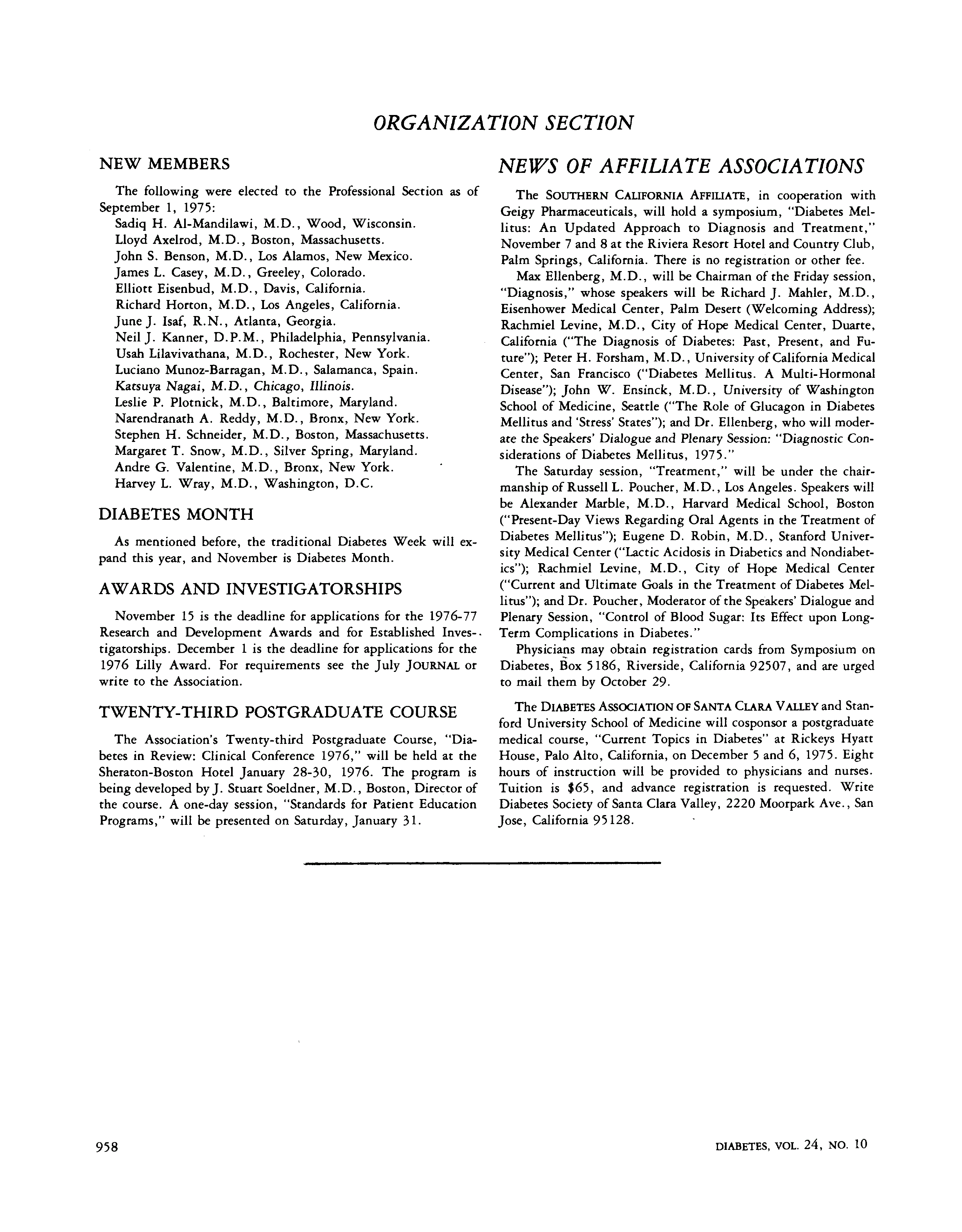 First page of Organization Section