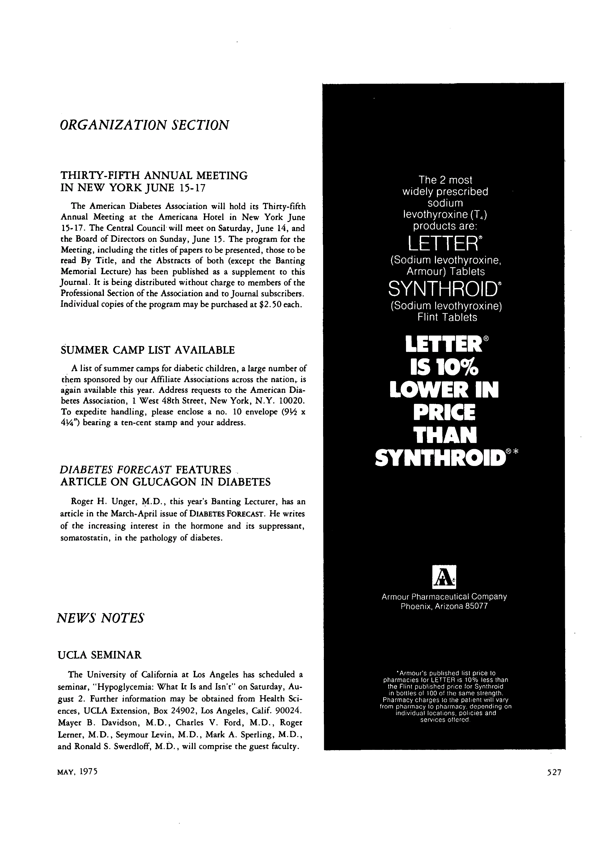 First page of Organization Section