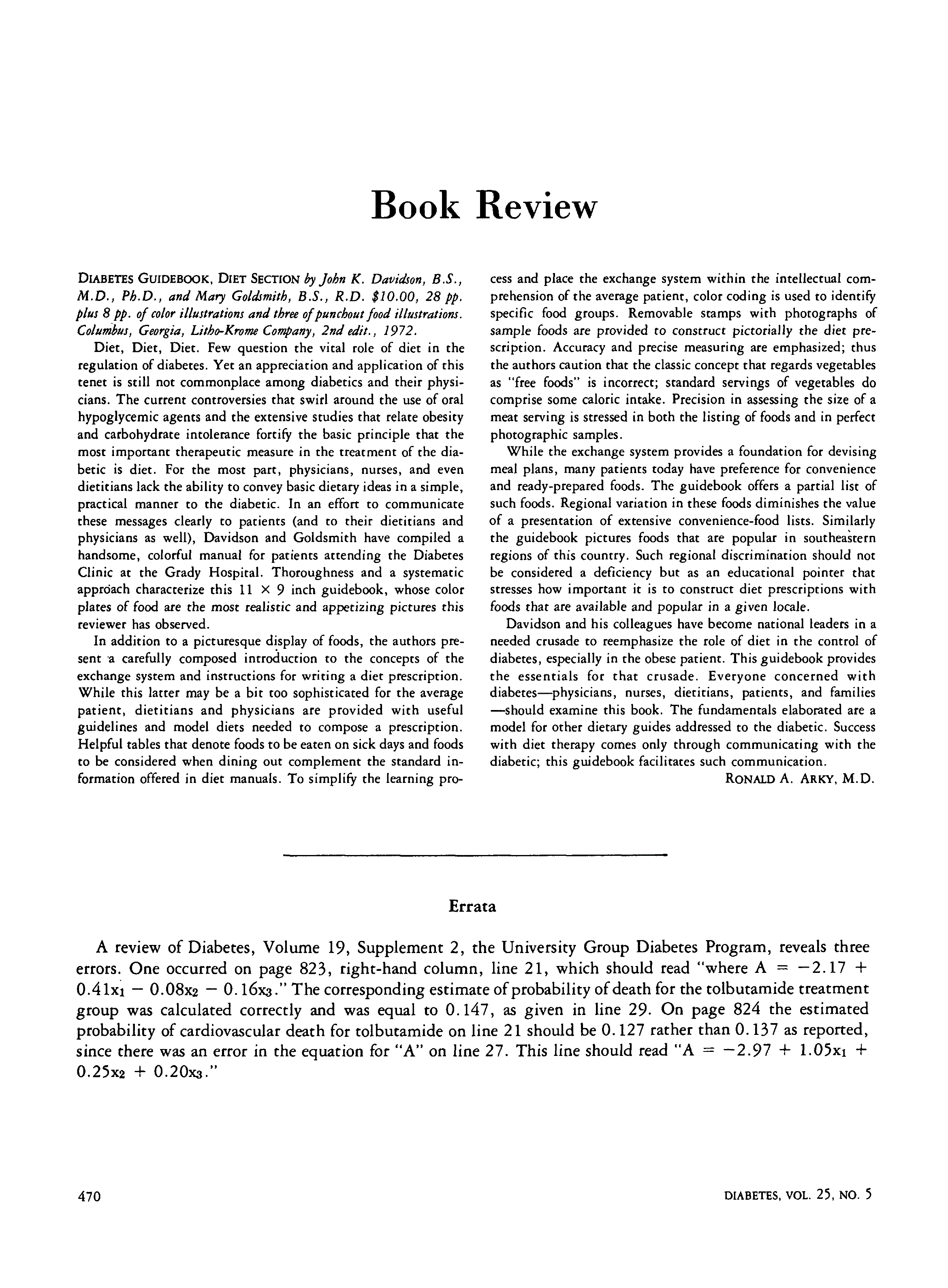 First page of Errata