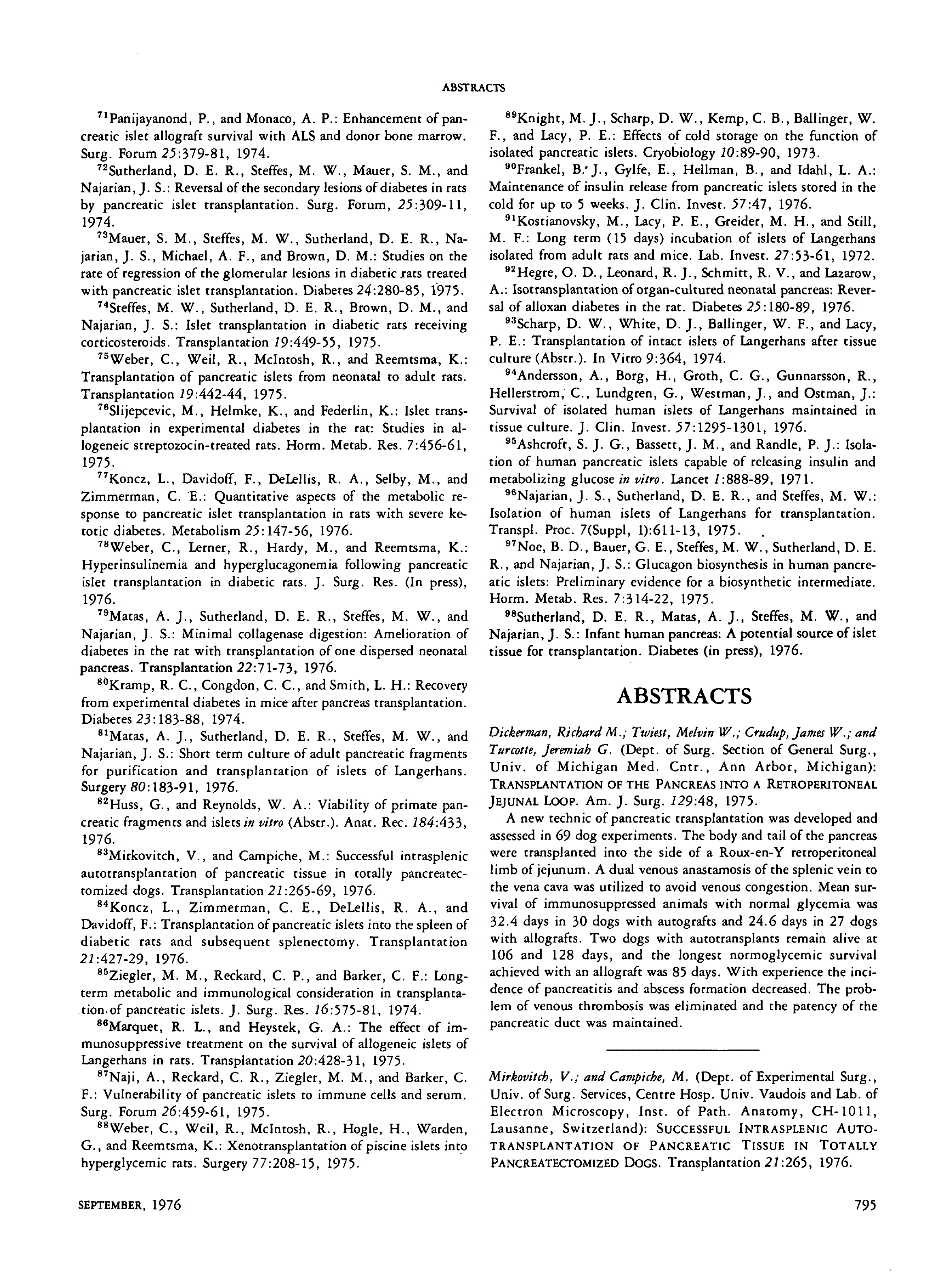 First page of Abstracts