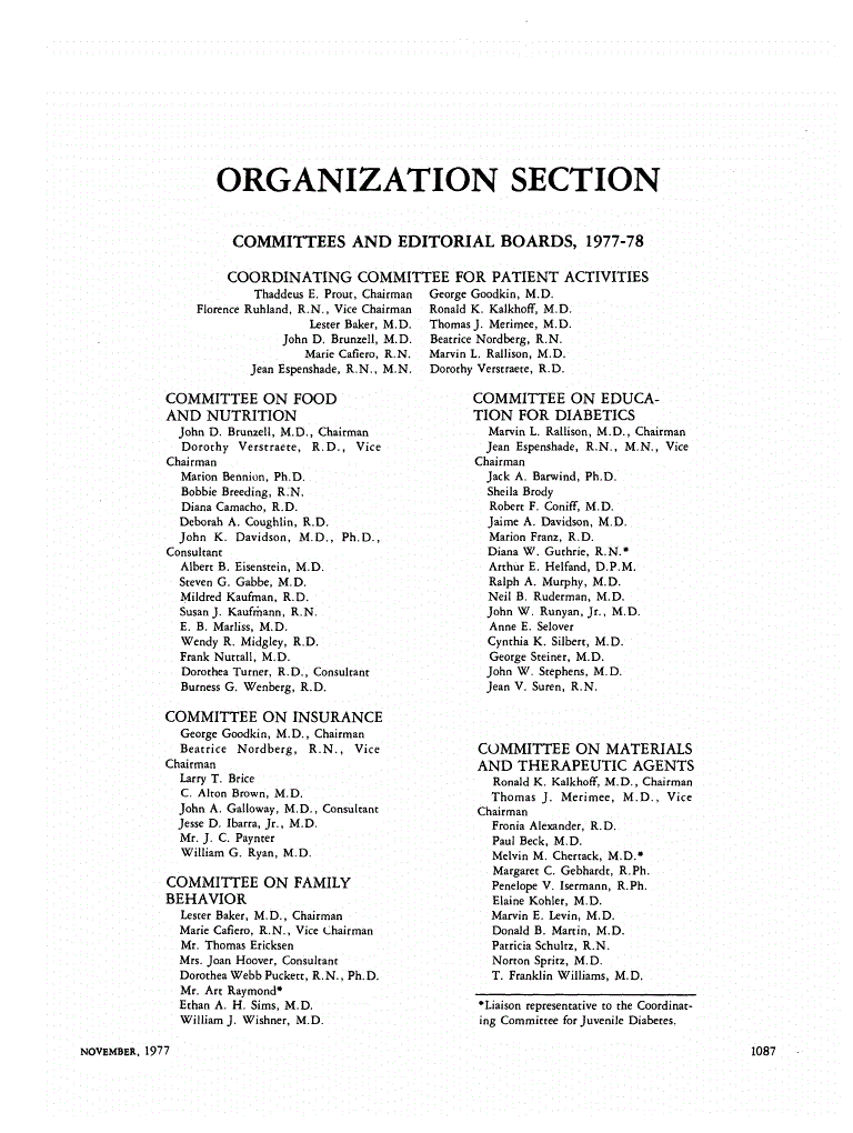 First page of Organization Section